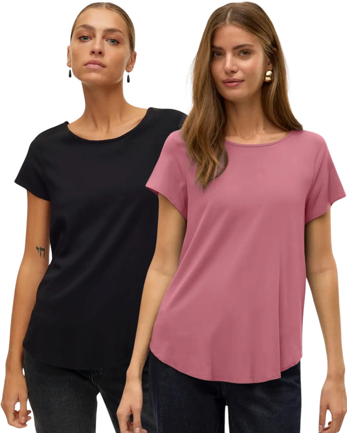 Vero Moda Blusenshirt lockeres Shirt im Doppelpack