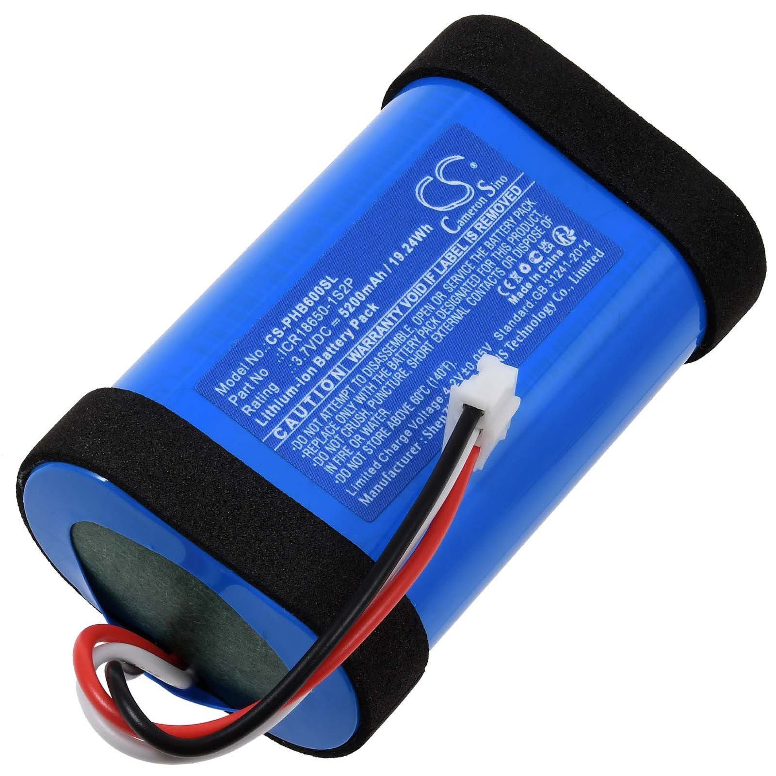 Powery Akku für Philips Typ ICR18650-1S2P Akku 5200 mAh (3.7 V)