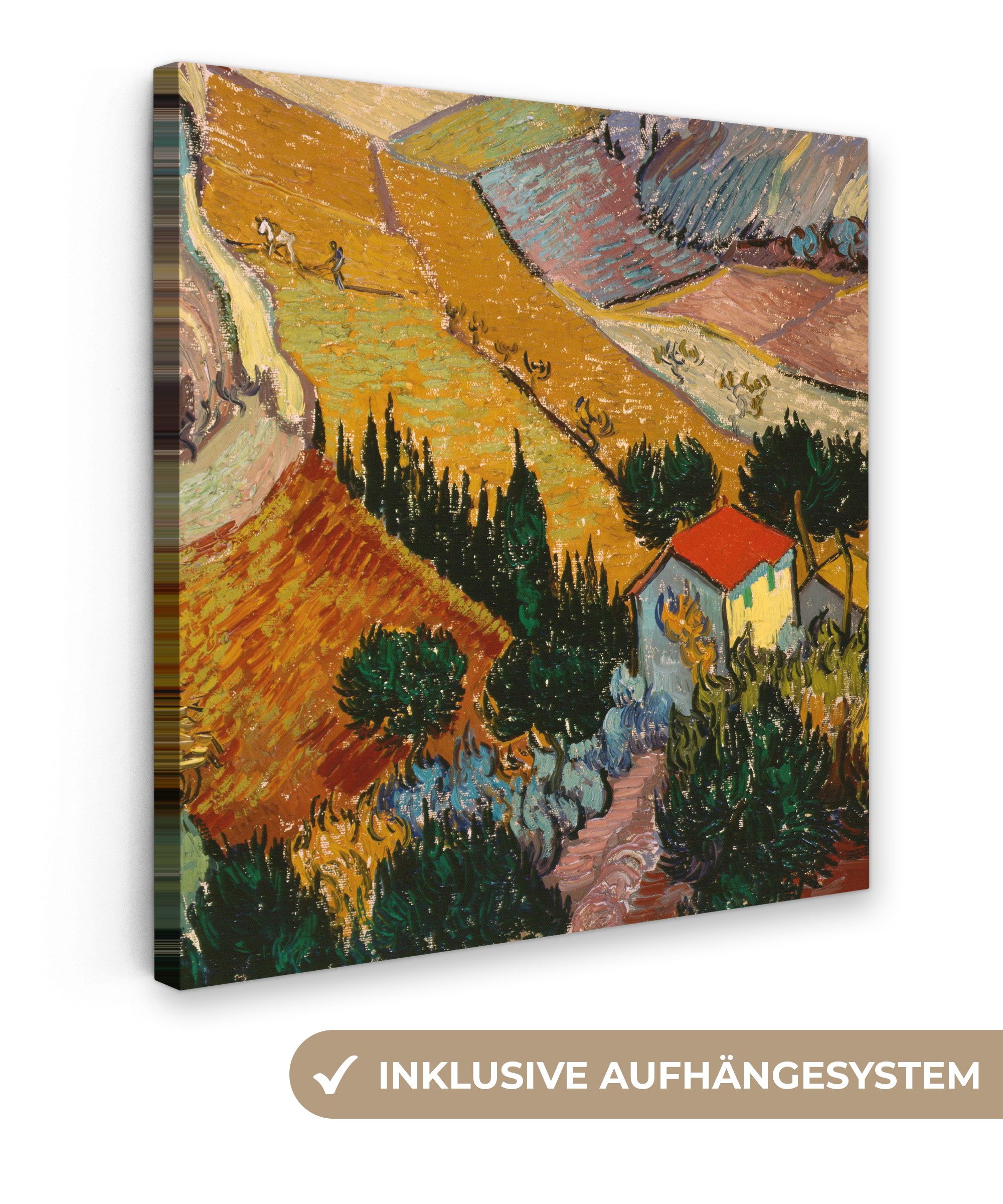 OneMillionCanvasses® Leinwandbild Landschaft mit einem Haus günstig online kaufen