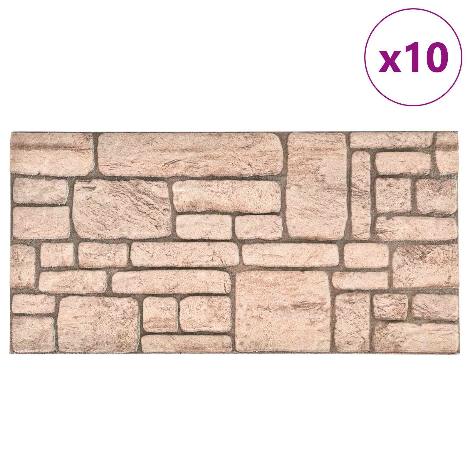 vidaXL Wandpaneel Wandpaneele 10 pcs Beige 100 x 50 cm EPS-Schaum, (10-tlg)