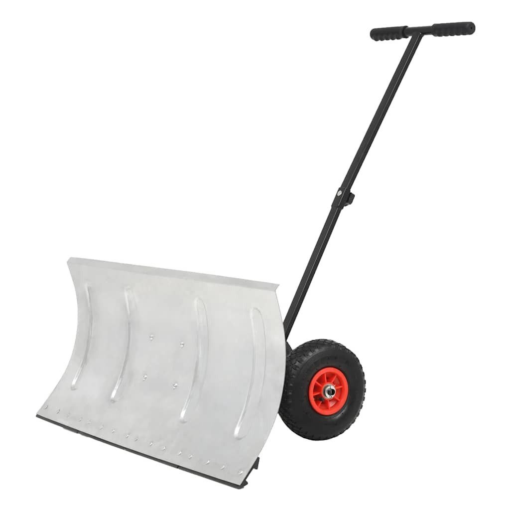 vidaXL Schneeschieber Hand-Schneepflug mit Rädern 100 x 44 cm, (1-tlg)