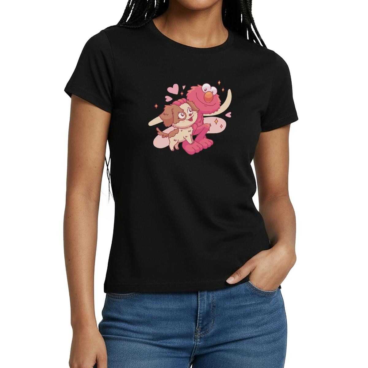 Spreadshirt T-Shirt Sesamstraße Tango Und Elmo Zusammen Frauen T-Shirt (1-tlg)