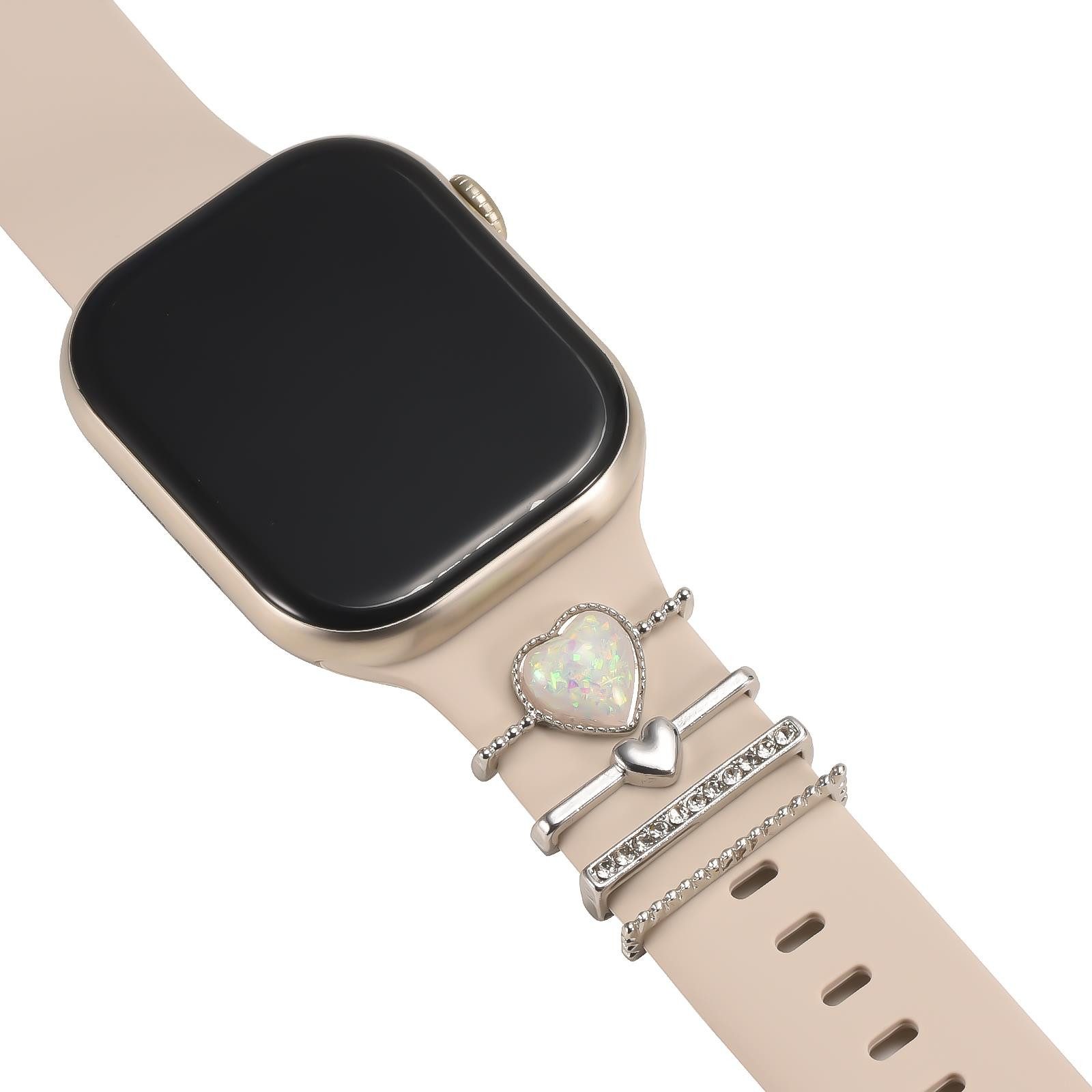 CoolGadget Smartwatch-Armband Uhren Charms Schmuck Ringe Deko Loops Motiv Clips, passend für alle Apple Watch und Samsung Galaxy Watch Modelle