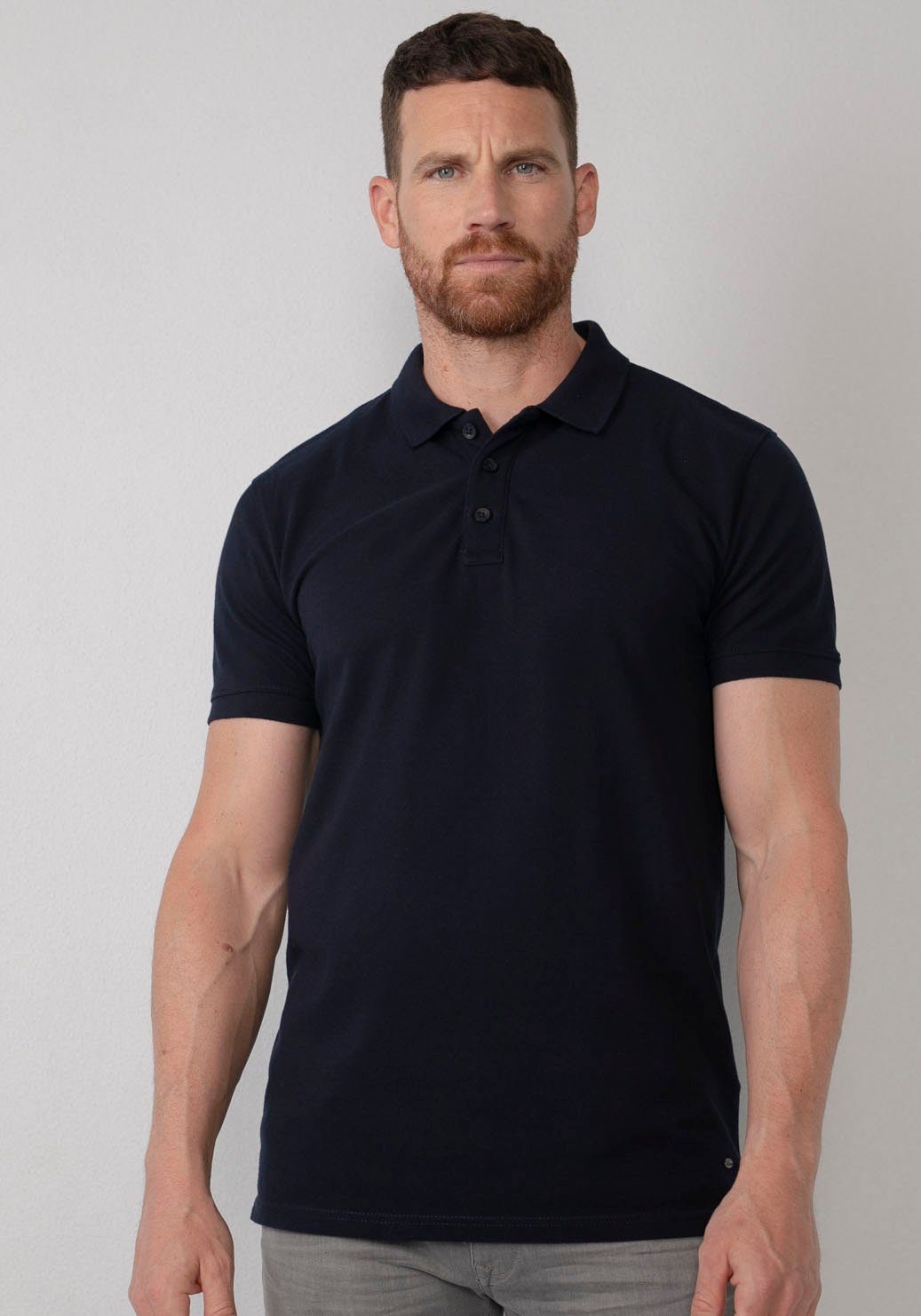 navy Petrol mit Knopfleiste Industries Poloshirt