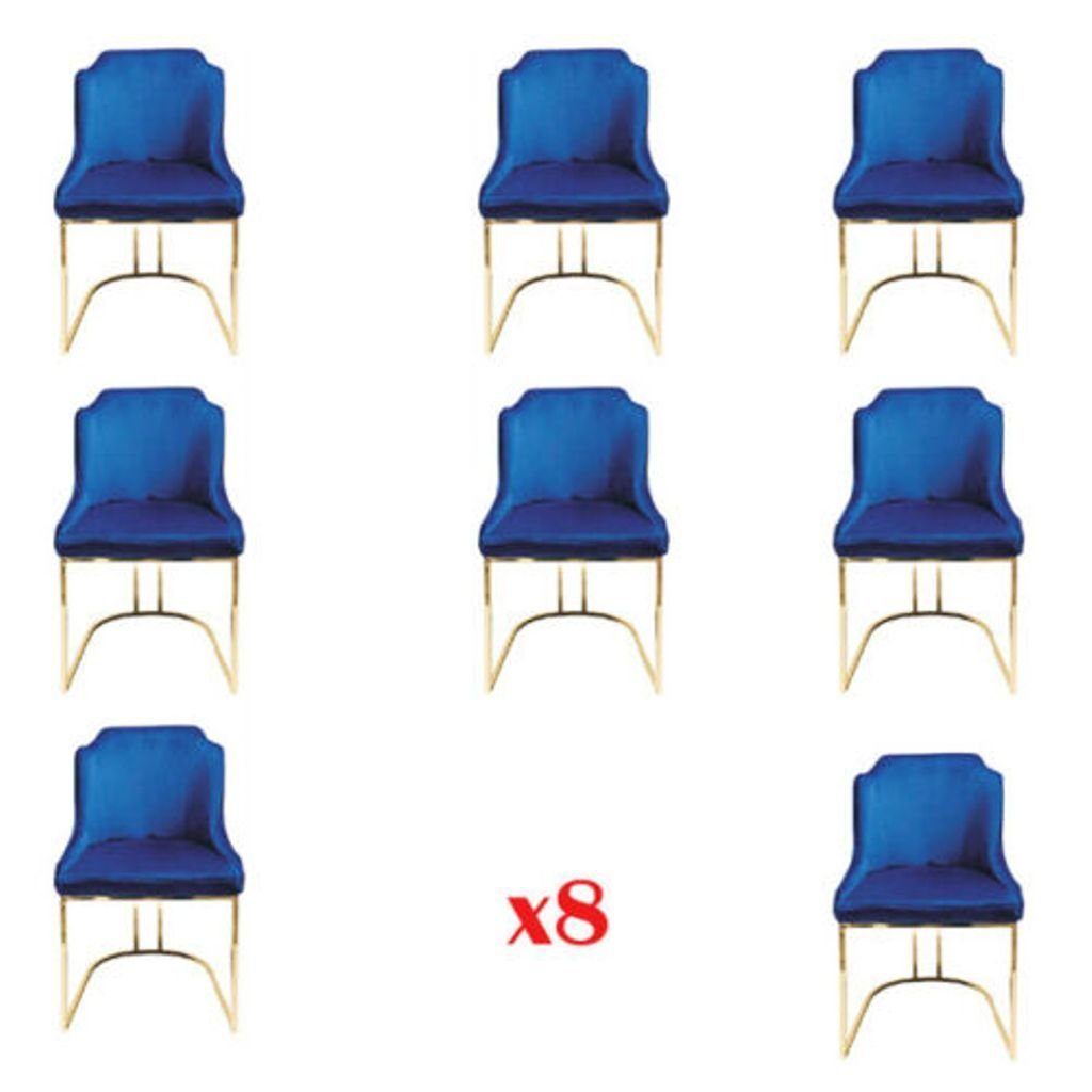 JVmoebel Esszimmerstuhl, Design Stuhlset Gruppe Polsterung Textil 8x Stühle Möbel Luxus Lehn