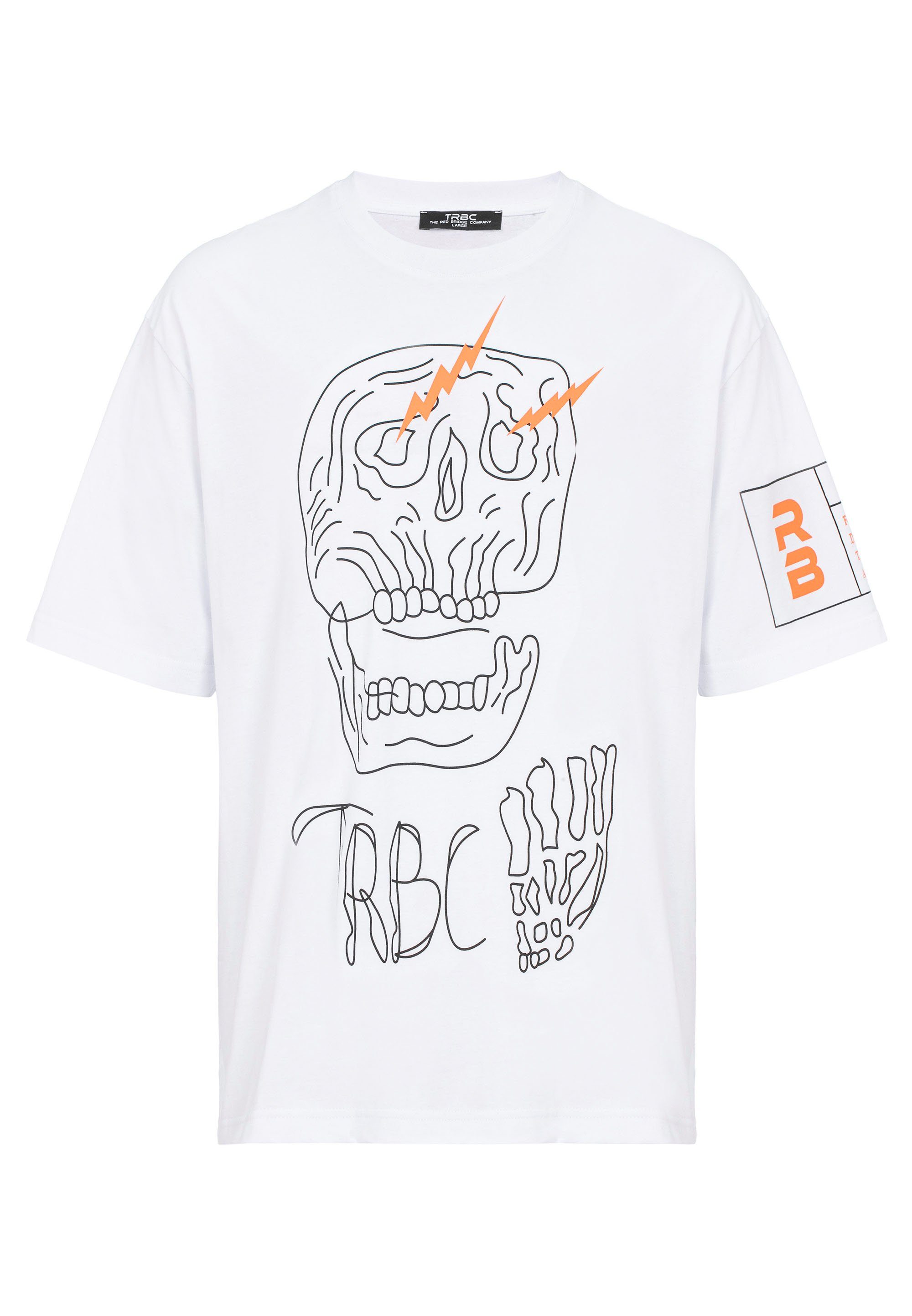 RedBridge T-Shirt mit McAllen weiß stylischem Totenkopf-Print