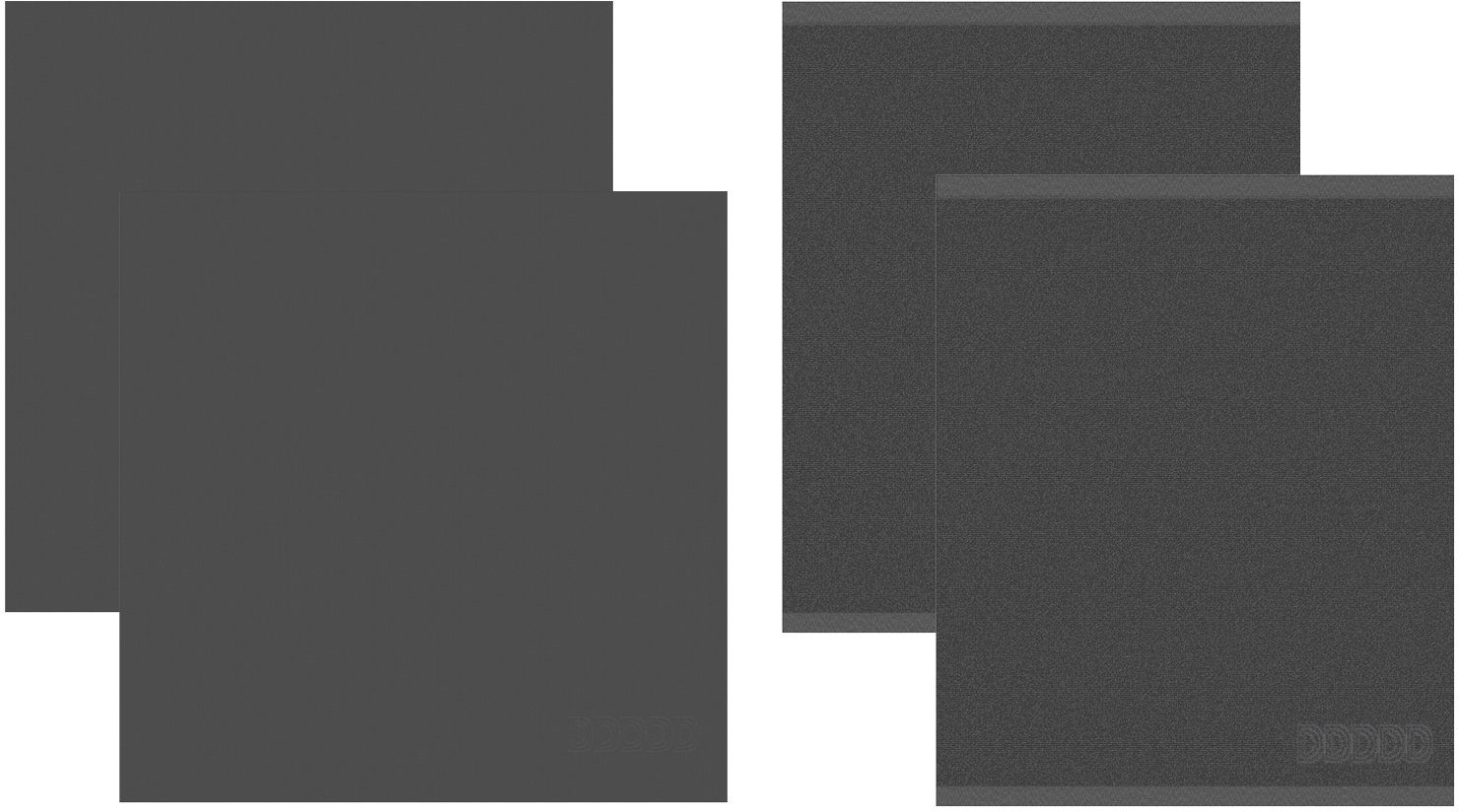 DDDDD Geschirrtuch Logo, (Set, 4-tlg., Combi-Set: 2x Küchentuch 50 x 55 cm + 2x Geschirrtuch 60 x 65 cm) grau