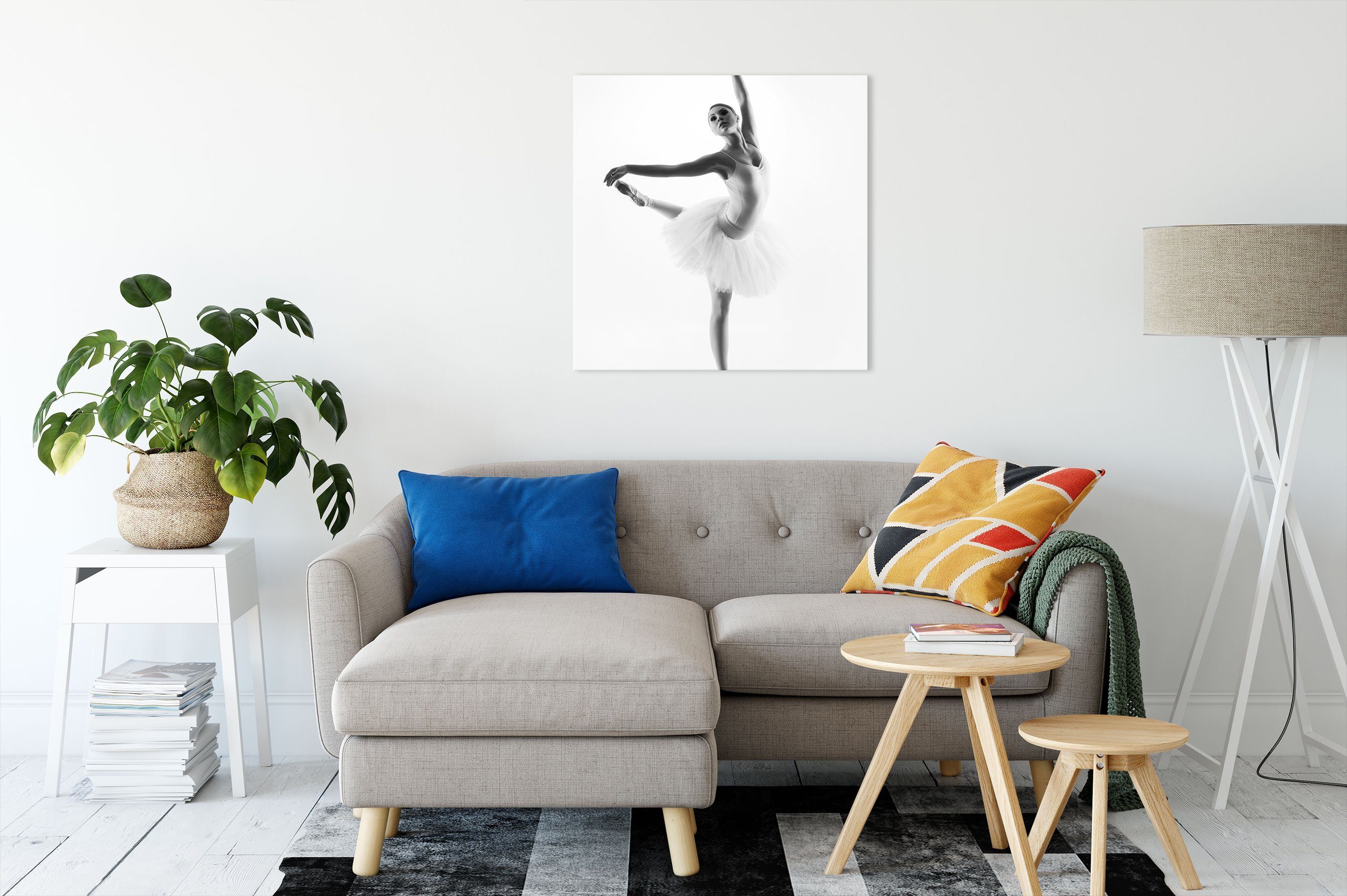 Leinwandbild St), bespannt, Ästhetische Ballerina Ballerina, Zackenaufhänger inkl. Leinwandbild Pixxprint (1 fertig Ästhetische