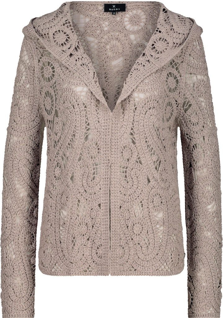Monari Outdoorjacke Strickjacke mit Kapuze dark günstig online kaufen