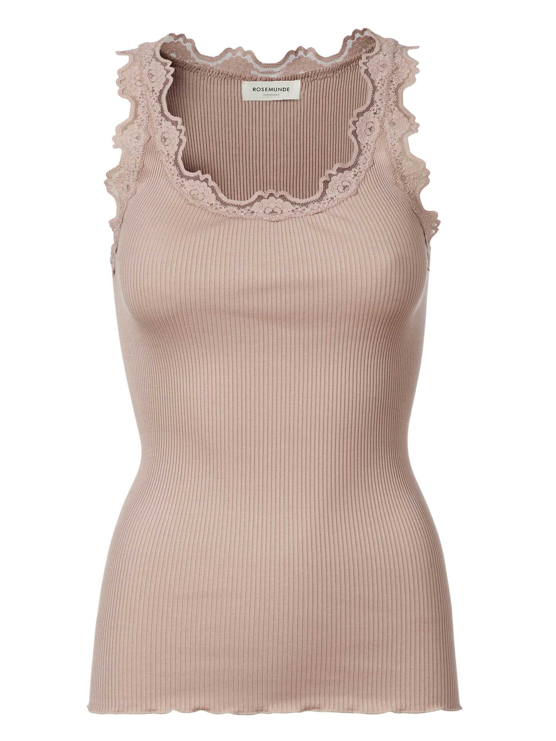 rosemunde Spitzentop Babette Silk Top mit Seide Vintage-Spitzenbesatz, mit Rundhalsausschnitt, hoher Seidenanteil
