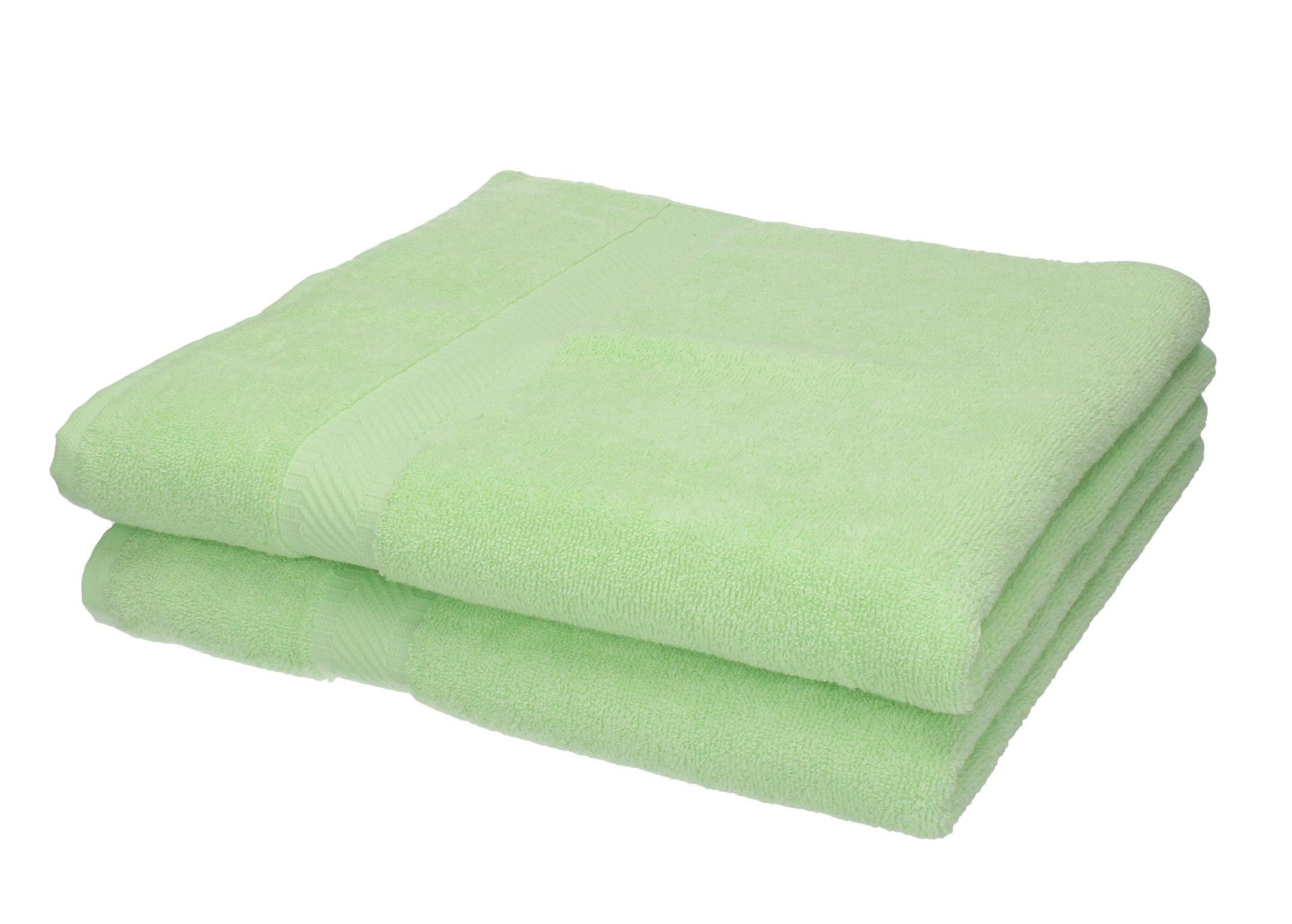 Betz Duschtücher 2 Stück Duschtücher Duschtuch-Set Palermo 70 x 140 cm Farbe grün, 100% Baumwolle | Badetücher