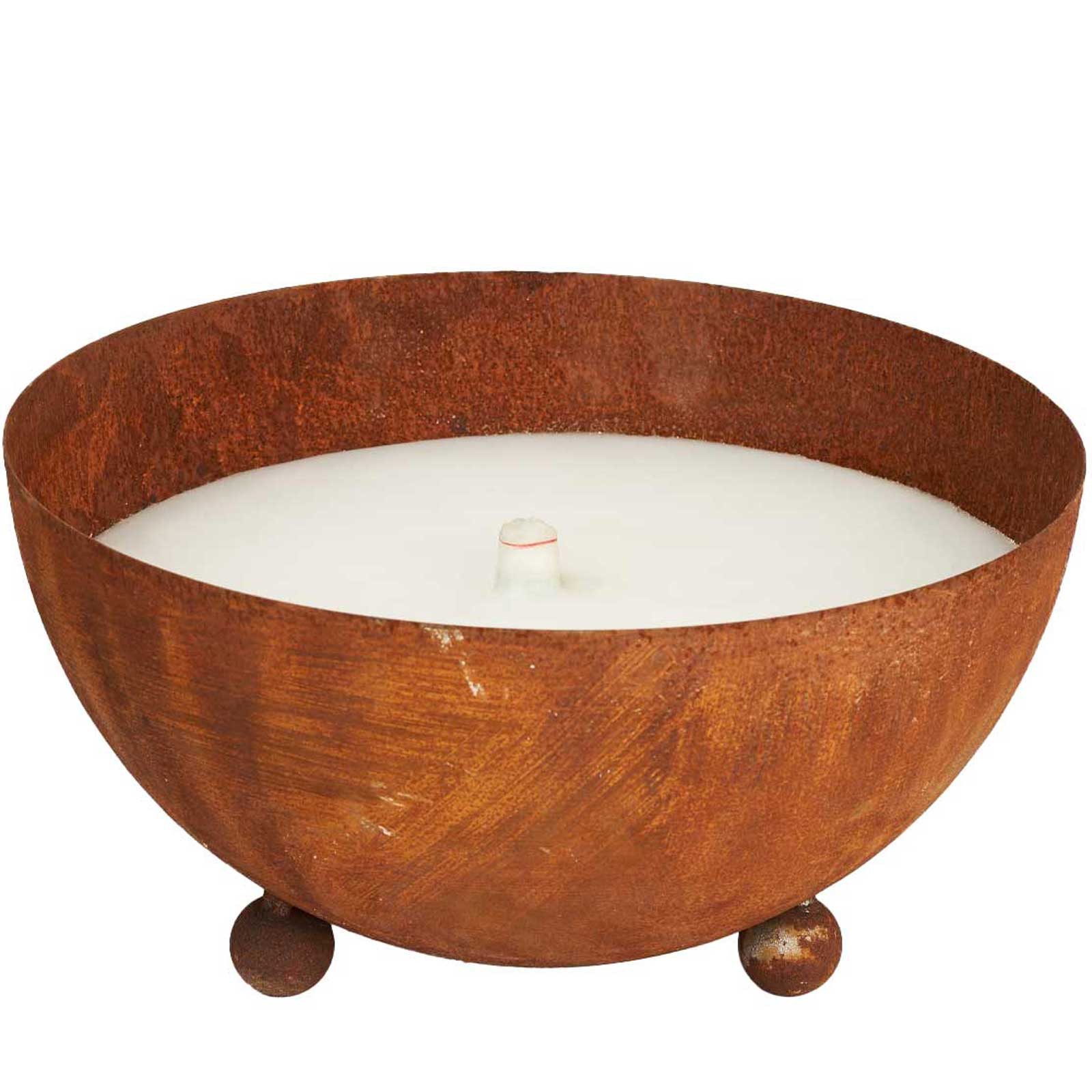 VIVANNO Outdoorkerze Cortenstahl SOPLAR Schale - Braun Patina (1-tlg), 30x17 cm