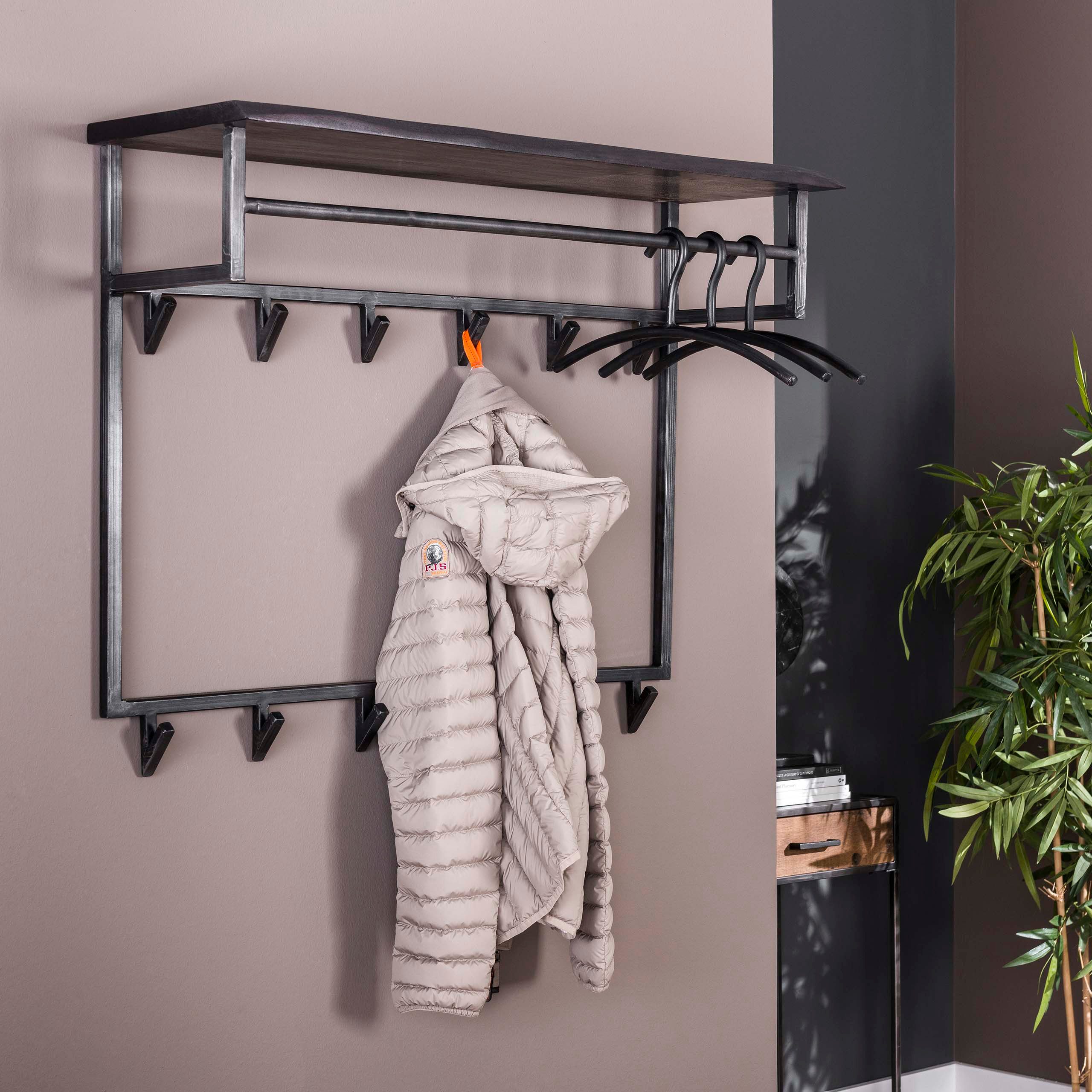 Sitheim-Europe Garderobe Garderobe „Yucon“ hoch mit Hutablage – Massive Akazie schwarz (1 St)