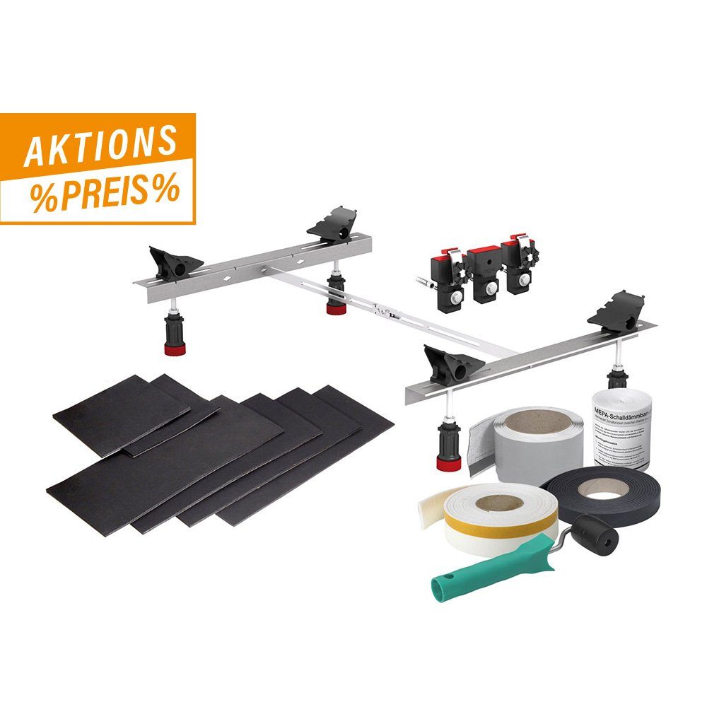 MEPA Armaturen-Befestigungselement MEPA Badewannenset WSuni Stahl 3S+ für Badewannen aus Stahl