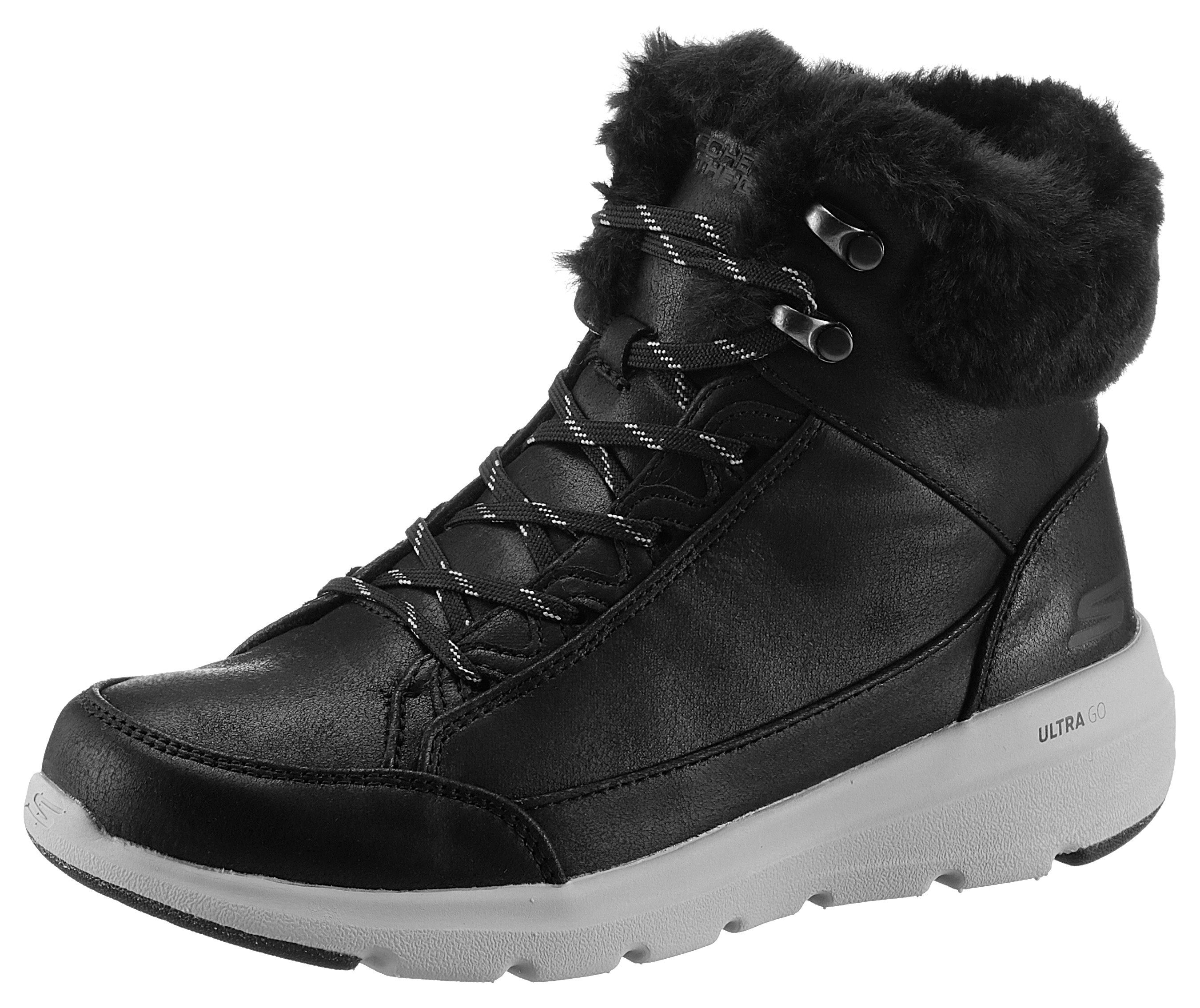 Skechers GLACIAL ULTRA-COZYLY Winterboots Winterschuh, Snowboots, Schnürstiefel mit weichem Fellimitatbesatz