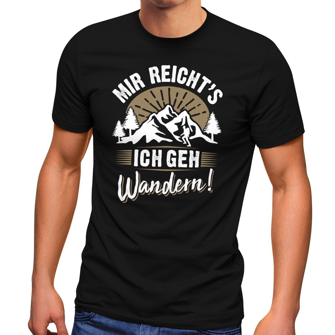 MoonWorks Print-Shirt Herren T-Shirt Wanderer Mir reichts ich geh wandern G günstig online kaufen