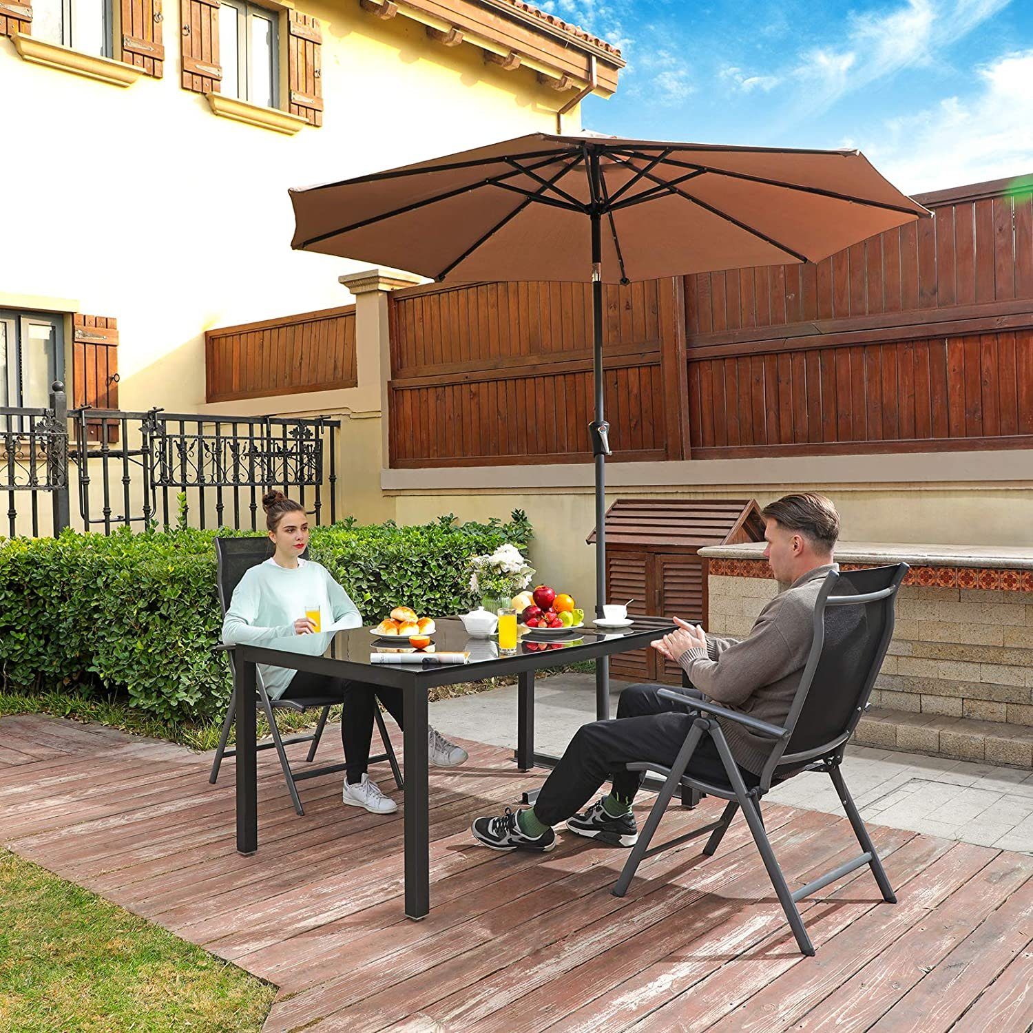 SONGMICS Gartenstuhl (2 St), 8-fach verstellbare günstig online kaufen
