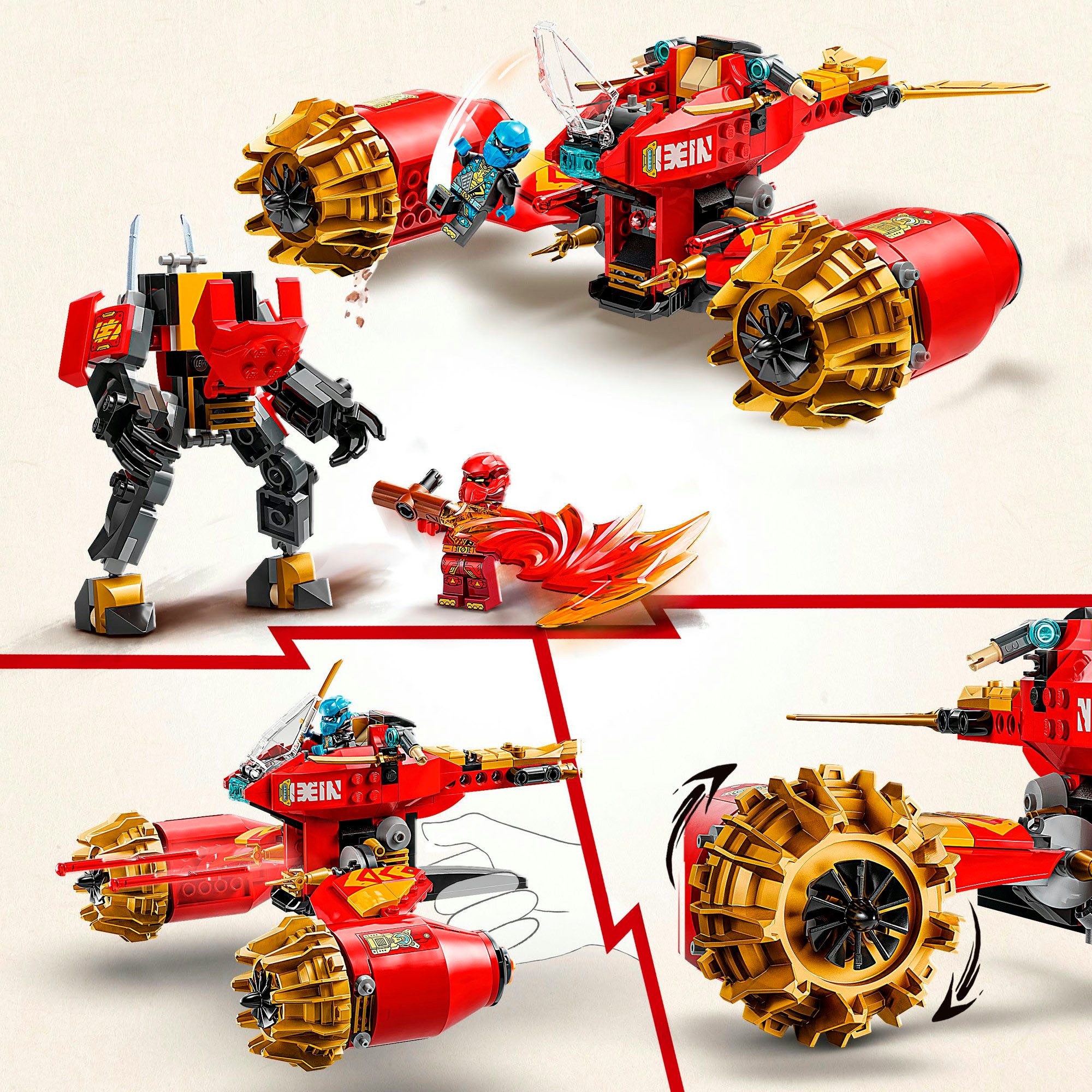 LEGO® Kais Sturmreiter-Mech (71830), LEGO Ninjago Konstruktionsspielsteine, (333 St), Made in Europe – Bild 4 von 5