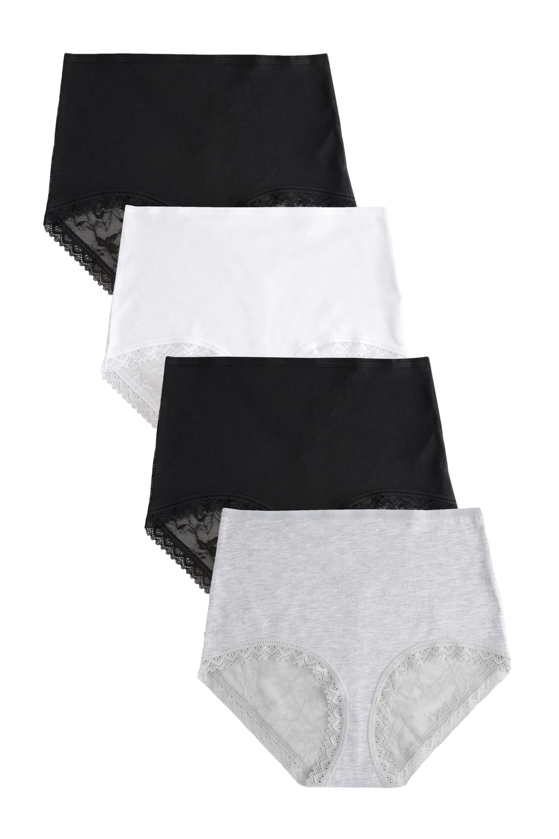 Taillenslip Modal-Spitzenslips, 4er-Pack, voll bedeckend
