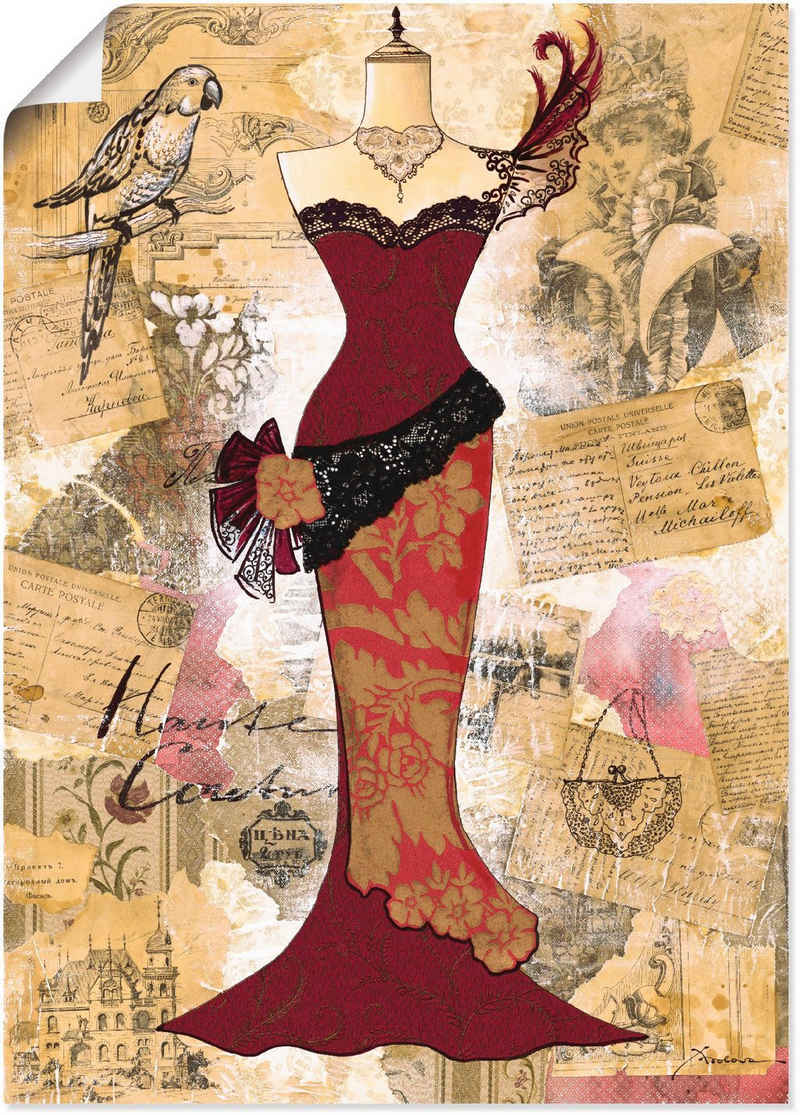 Artland Wandbild Antikes Kleid - Collage, Mode (1 St), als Alubild, Outdoorbild, Leinwandbild, Poster in verschied. Größen