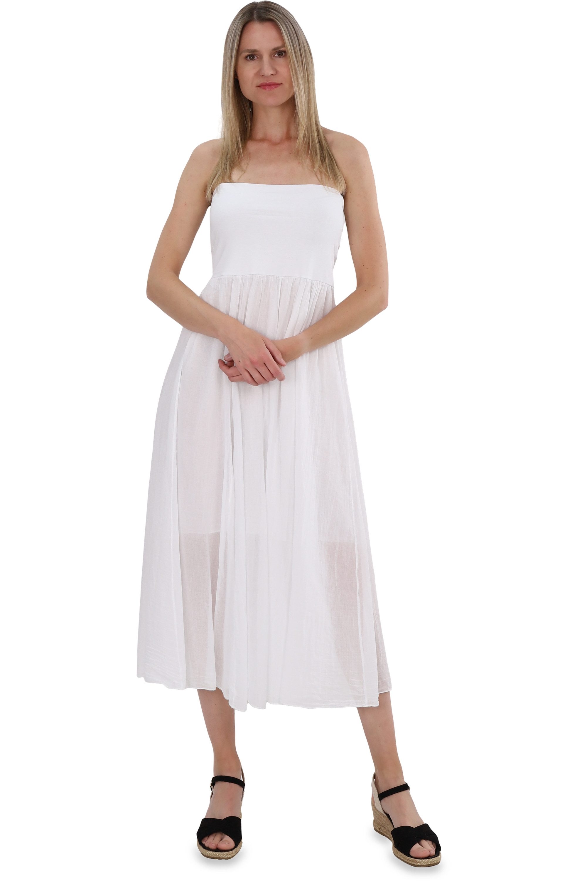 malito more than fashion Sommerrock 80150 figurumspielendes Bandeaukleid aus 100% Baumwolle