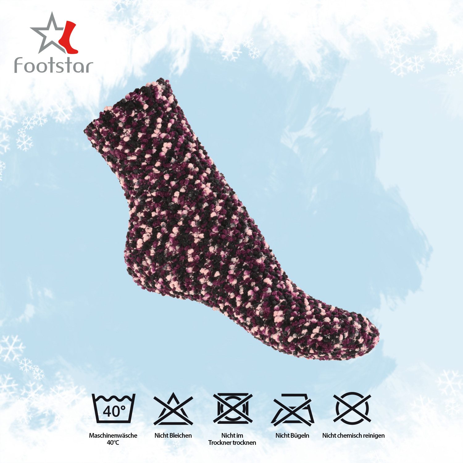 Footstar Kuschelsocken Plüschsocken für Damen & Herren Socken (6 Paar)