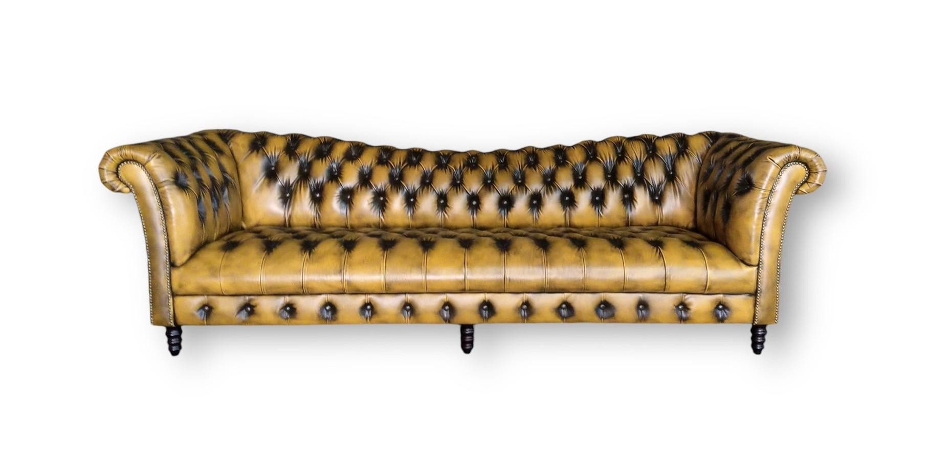 Salottini Chesterfield-Sofa 4er XL Sofa Chesterfield 4-Sitzer Couch Vincent Deluxe Ledersofa, XL Sofa