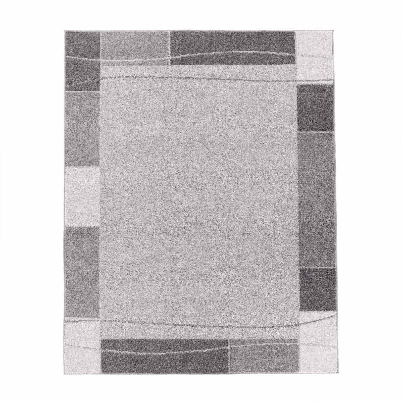 Teppich Moderner Teppich Bordüre, grau TaraCarpet, Bordüre Wohnzimmer 54 cm Designer Aragon Esszimmer 080X150 Schlafzimmer 13 Höhe: rechteckig, mm