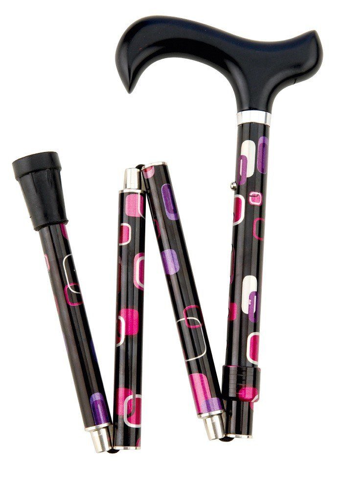 Stockshop Gehstock Gehstock Faltstock Deluxe POPUP, Derbygriff, Stock Alu, inkl.Puffer