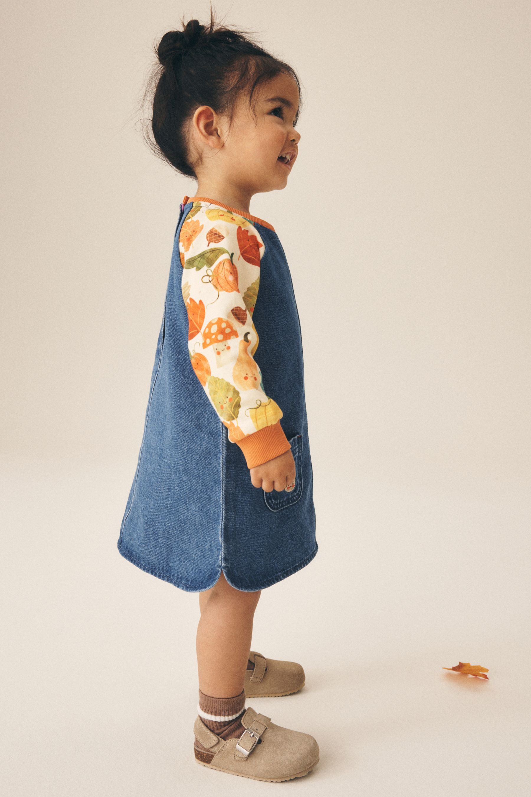 Next Jeanskleid Denim-Kleid mit Raglanärmeln (1-tlg) – Bild 4 von 5