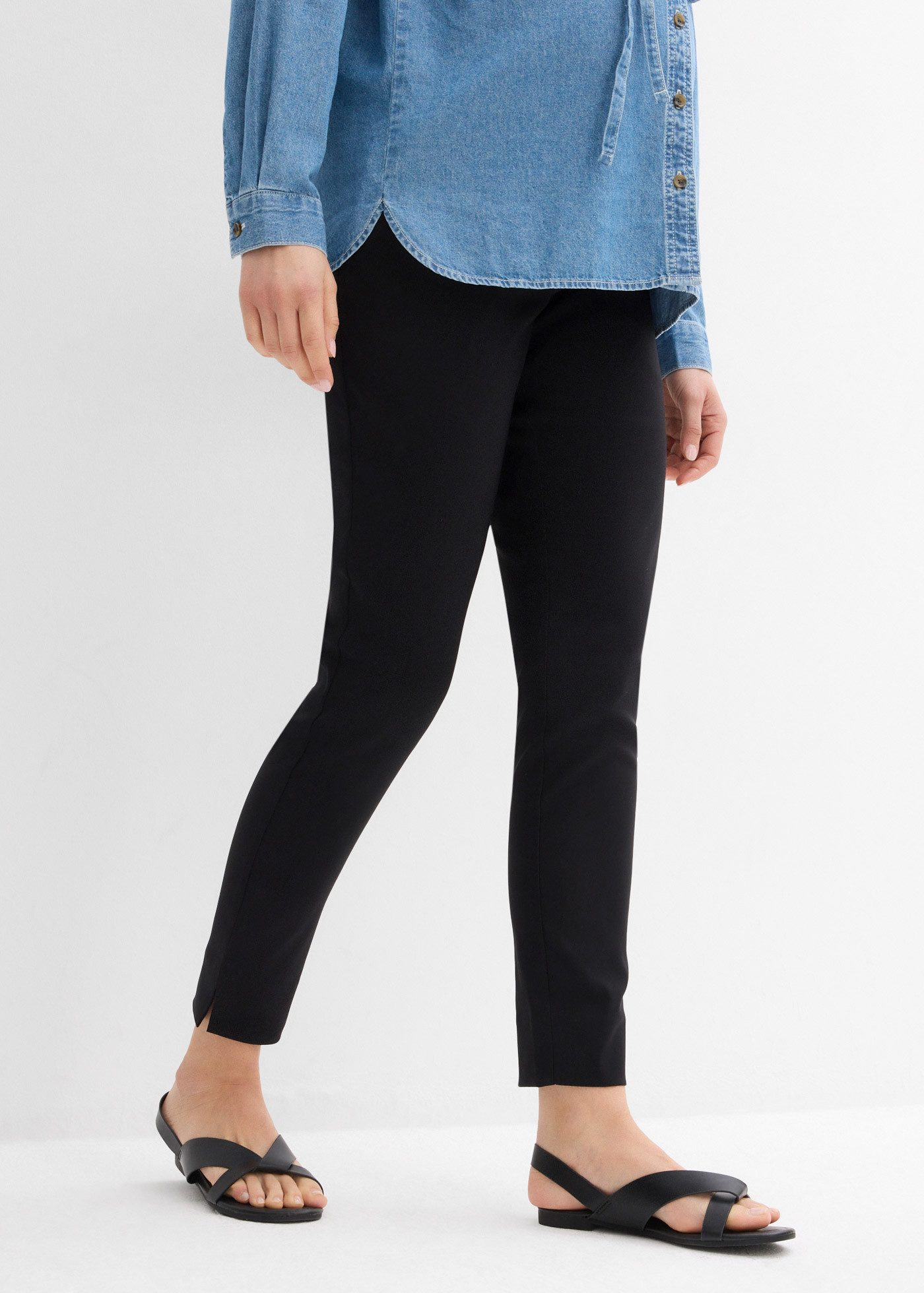 bonprix Umstandshose im Chino-Stil, mit Gummizügen und bequemem Jersey-Einsatz am Bauch