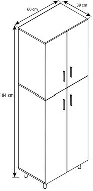 VCM Mehrzweckschrank Holz Dielenschrank Mehrzweckschrank Schrank Landos (1-St)