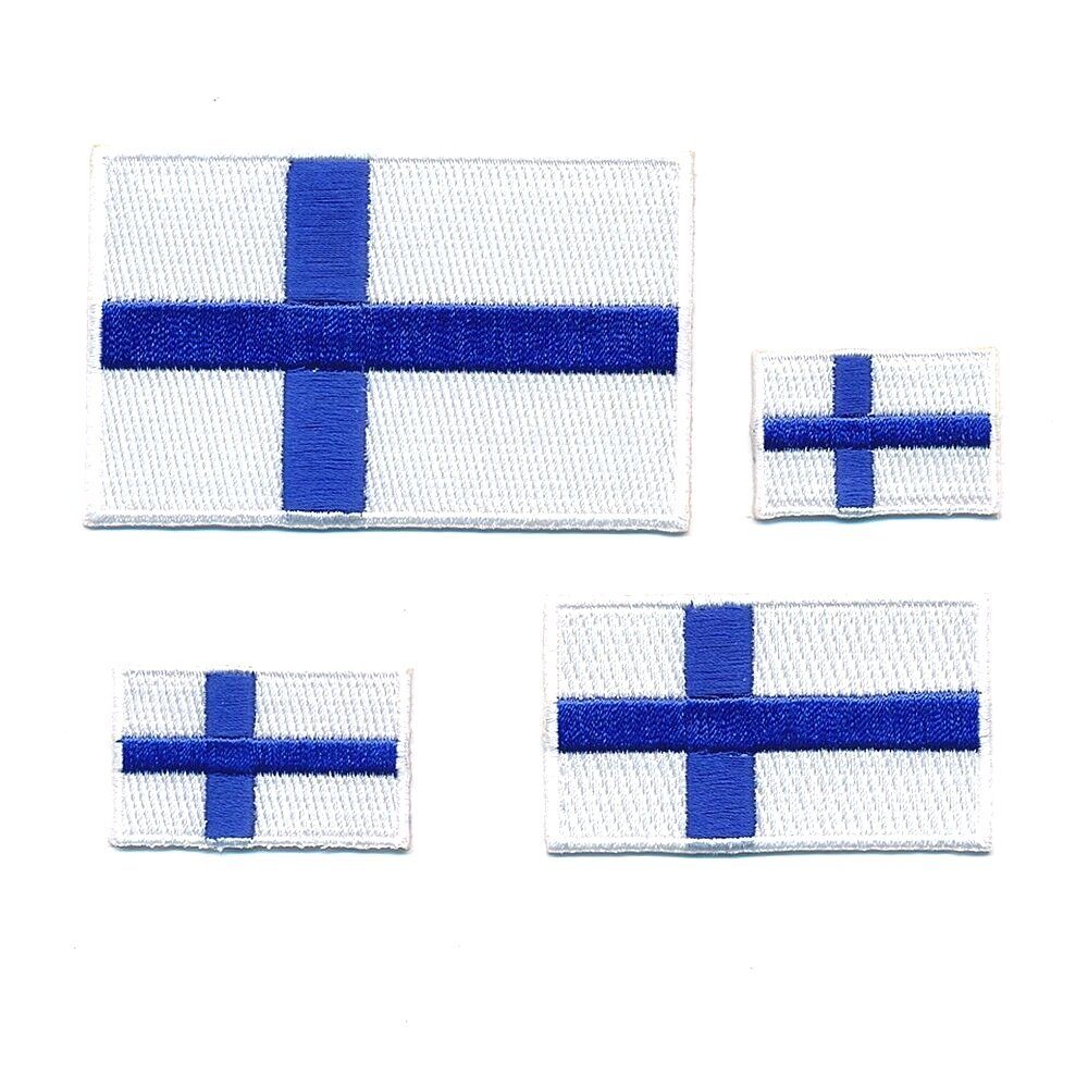 hegibaer Пластырь 4 Finnland Flaggen Helsinki Flags Patch Пластырь Aufbügler Set 1229, (4-tlg., 4 Patches / Größen ca. 80 x 50 mm, 60 x 35 mm, 40 x 25 mm, 30 x 20 mm), 4 Patches / Größen ca. 80 x 50 mm, 60 x 35 mm, 40 x 25 mm, 30 x 20 mm.