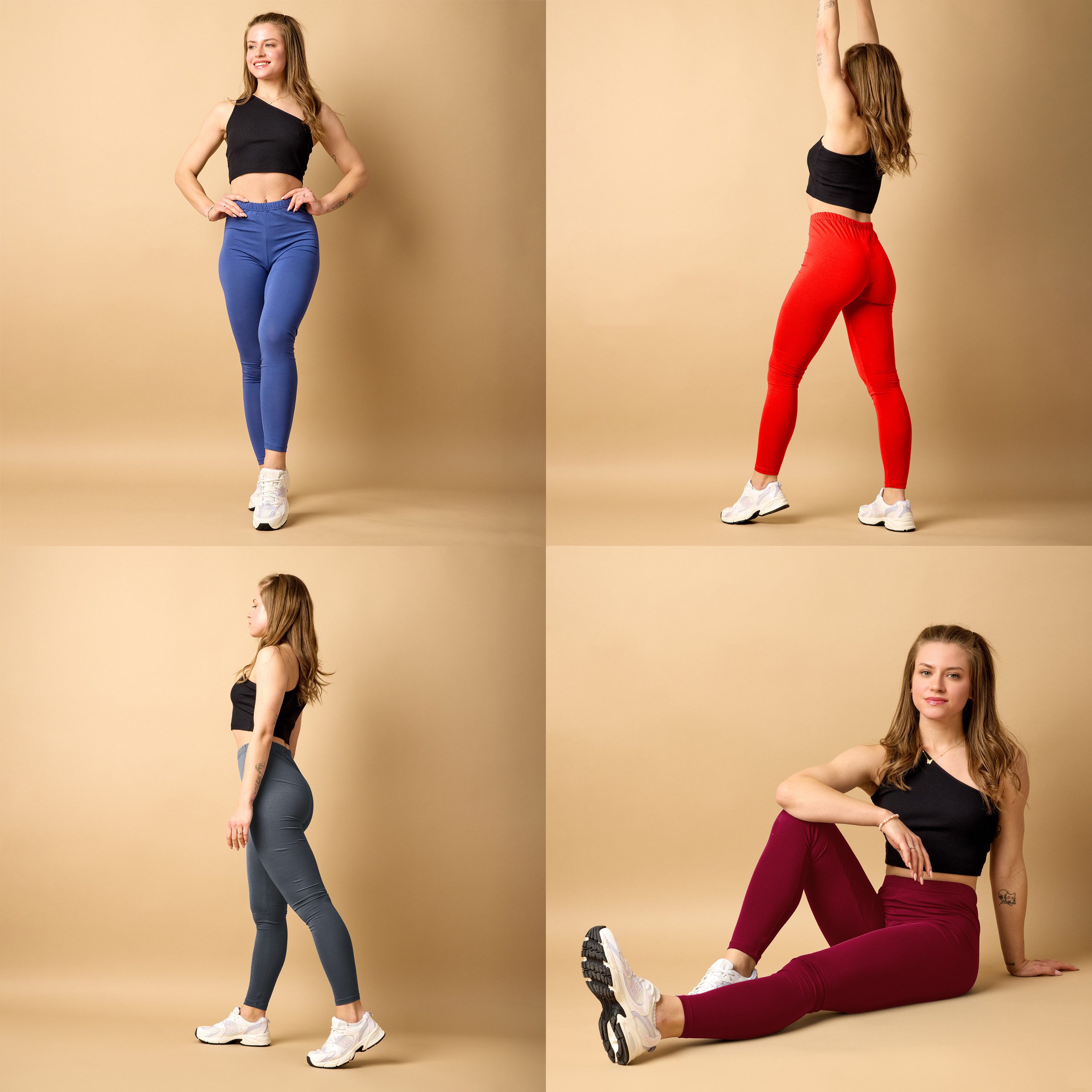 Merry Style Leggings Damen Hosen aus Baumwolle MS10-198 (1-tlg) elastischer Bund, eng