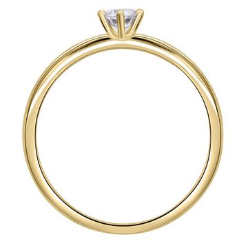 ONE ELEMENT Diamantring 0.25 ct Diamant Brillant Ring aus 750 Gelbgold, Damen Gold Schmuck