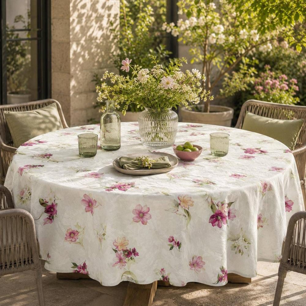 sander table + home Tischdecke Tischdecke Sueva in Fuchsia 170 cm rund