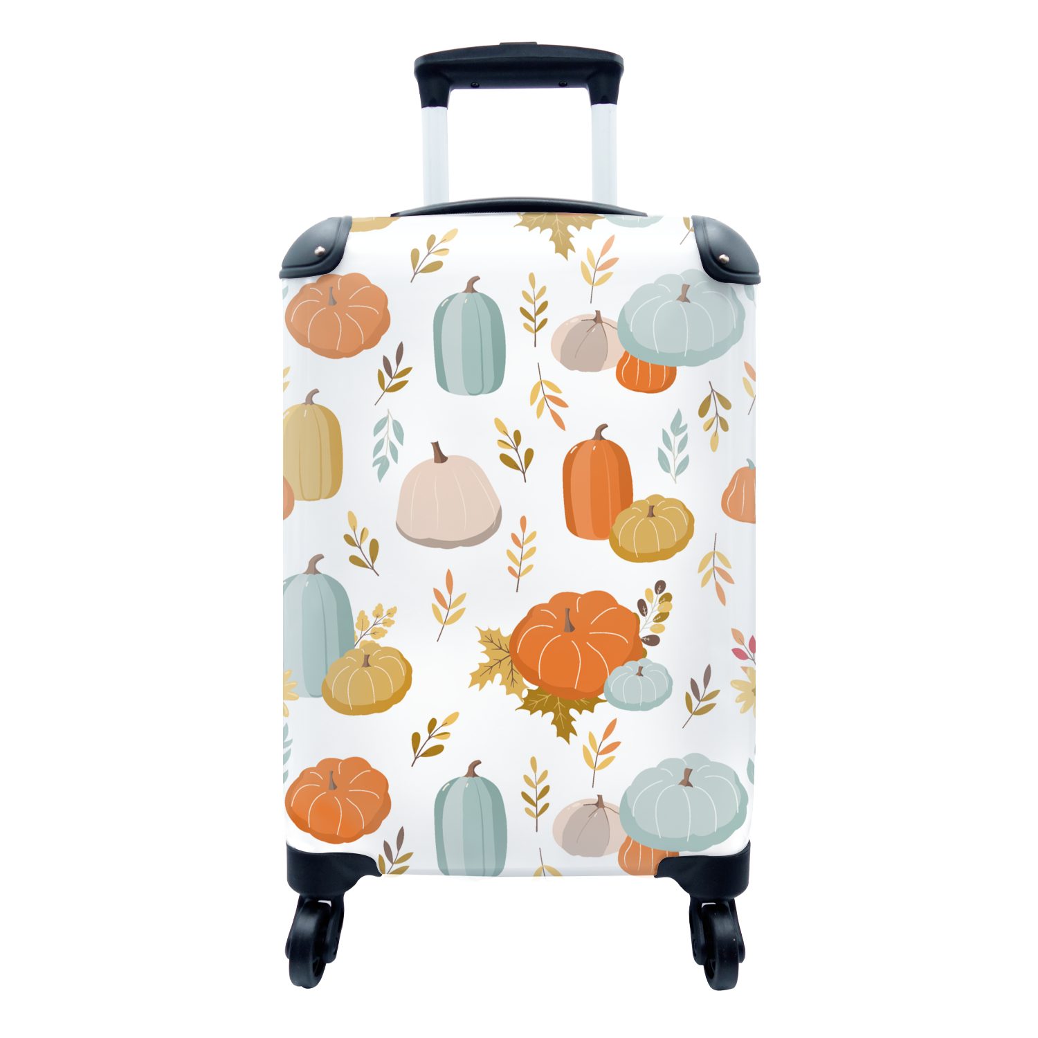 Reisetasche Handgepäck rollen, mit Handgepäckkoffer Kürbis Muster, - Herbst für Reisekoffer 4 Ferien, MuchoWow Rollen, Trolley, -