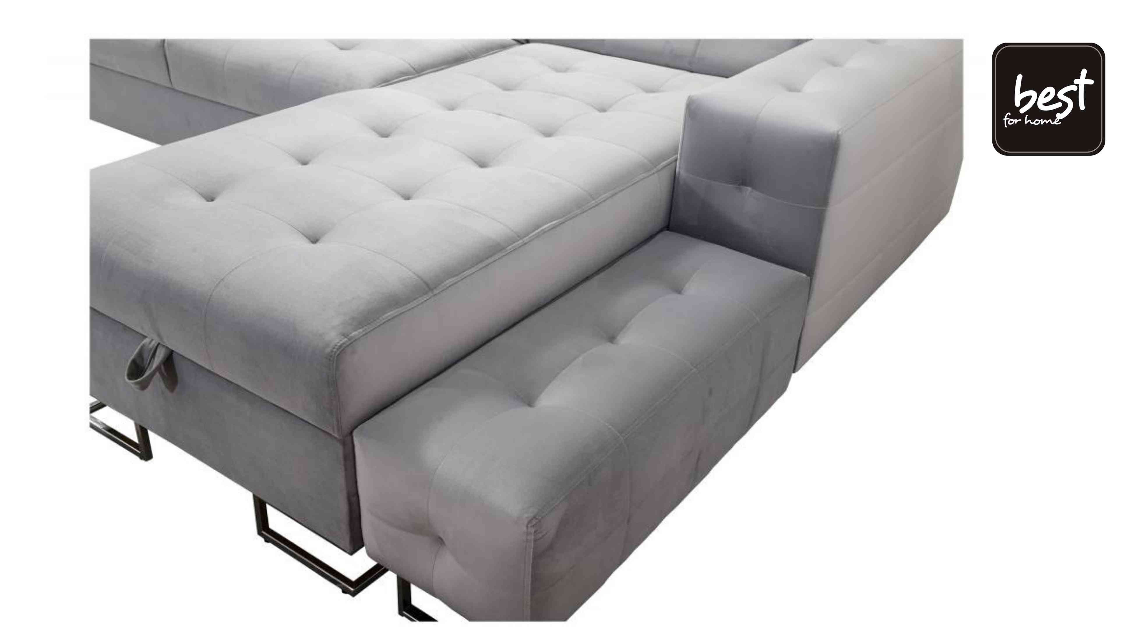 Best for Home Ecksofa Ecksofa mit Schlaffunktion und großem Staufach – Modern & Komfortabel, Schlaffunktion