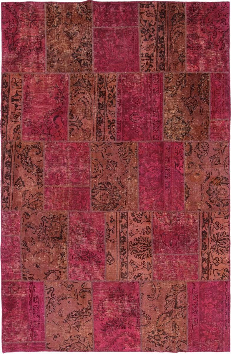 Nain rechteckig, Patchwork Höhe: Trading, Orientteppich, 199x301 mm Handgeknüpfter Moderner Orientteppich 5