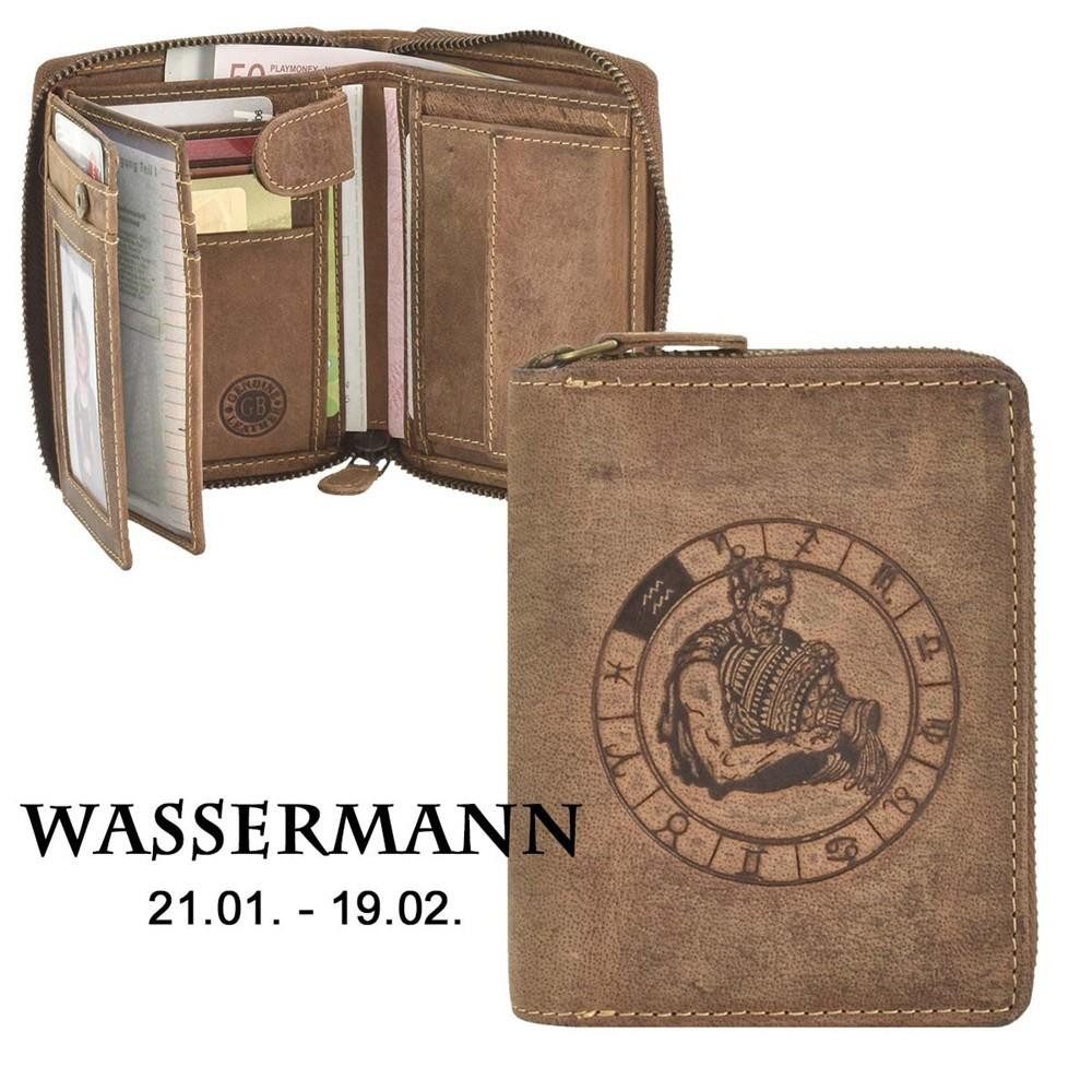 Greenburry Geldbörse Vintage Sternzeichen (oA), Reißverschlussbörse, Portemonnaie, Sternzeichen Wassermann