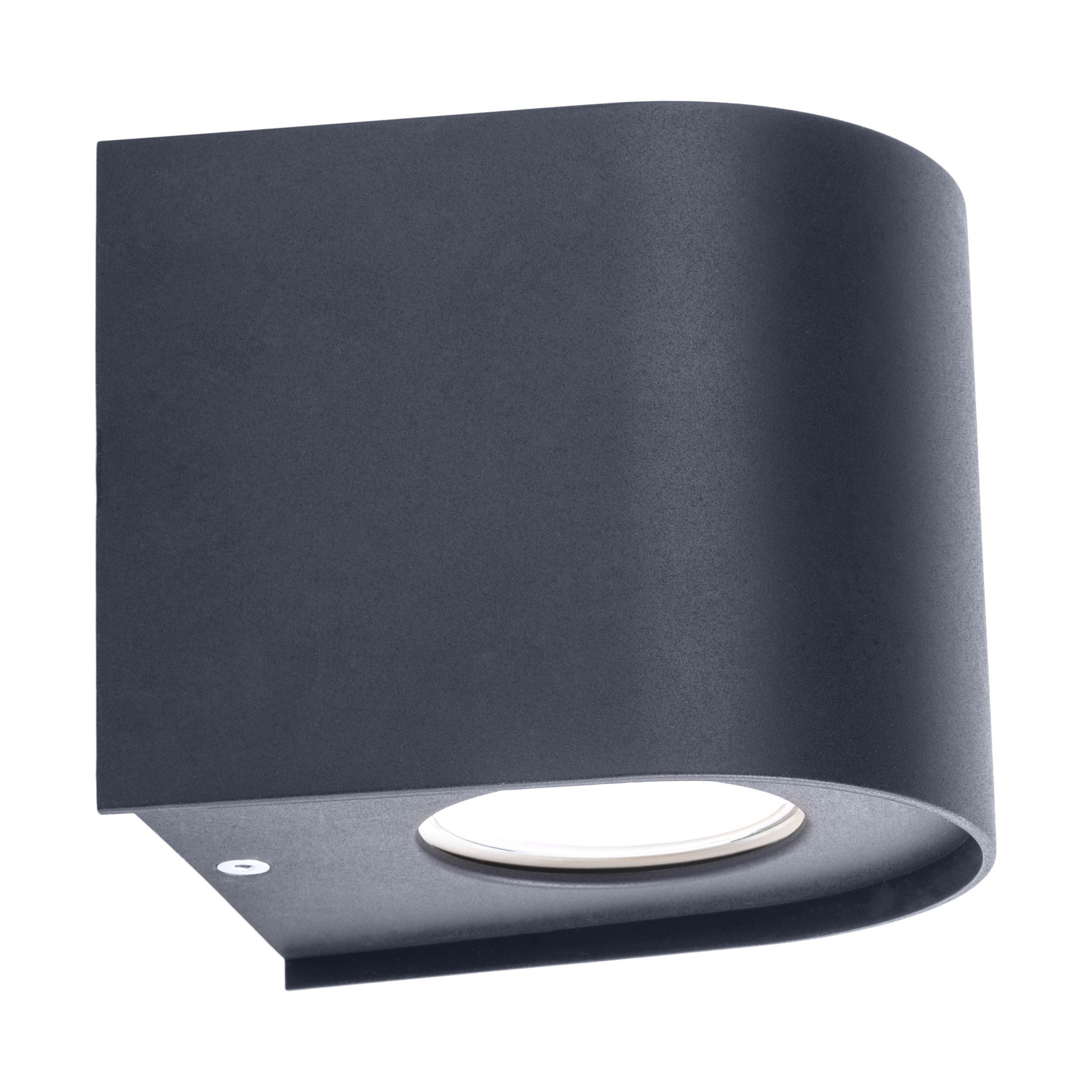 näve LED Außen-Wandleuchte Alecto, LED wechselbar, Warmweiß, schwarz, LED warmweiß, Lichtaustritt nach oben und unten, H: 10cm
