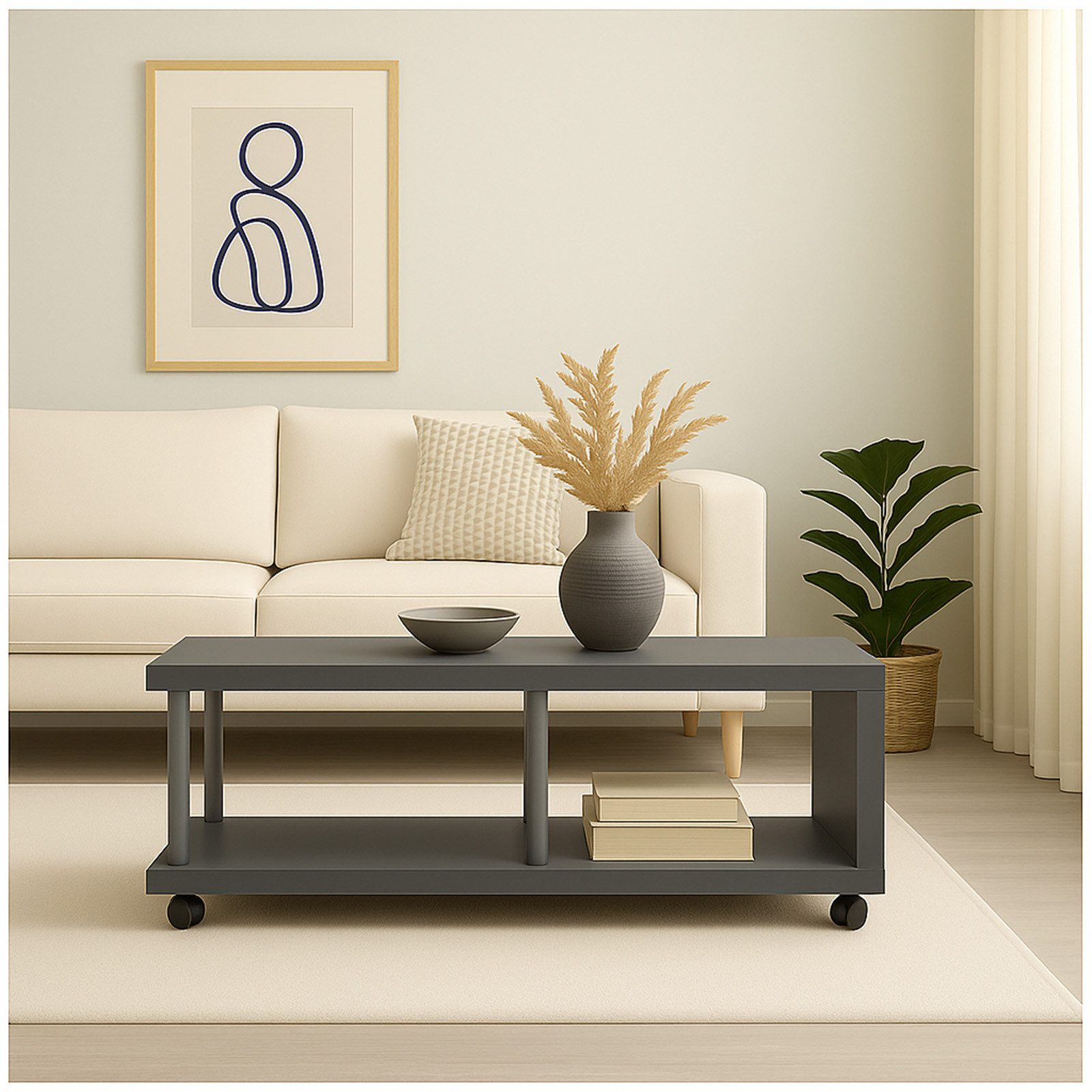 HTI-Living Couchtisch Couchtisch mit Ablagefach und Rollen (Stück, 1-St., 1 günstig online kaufen