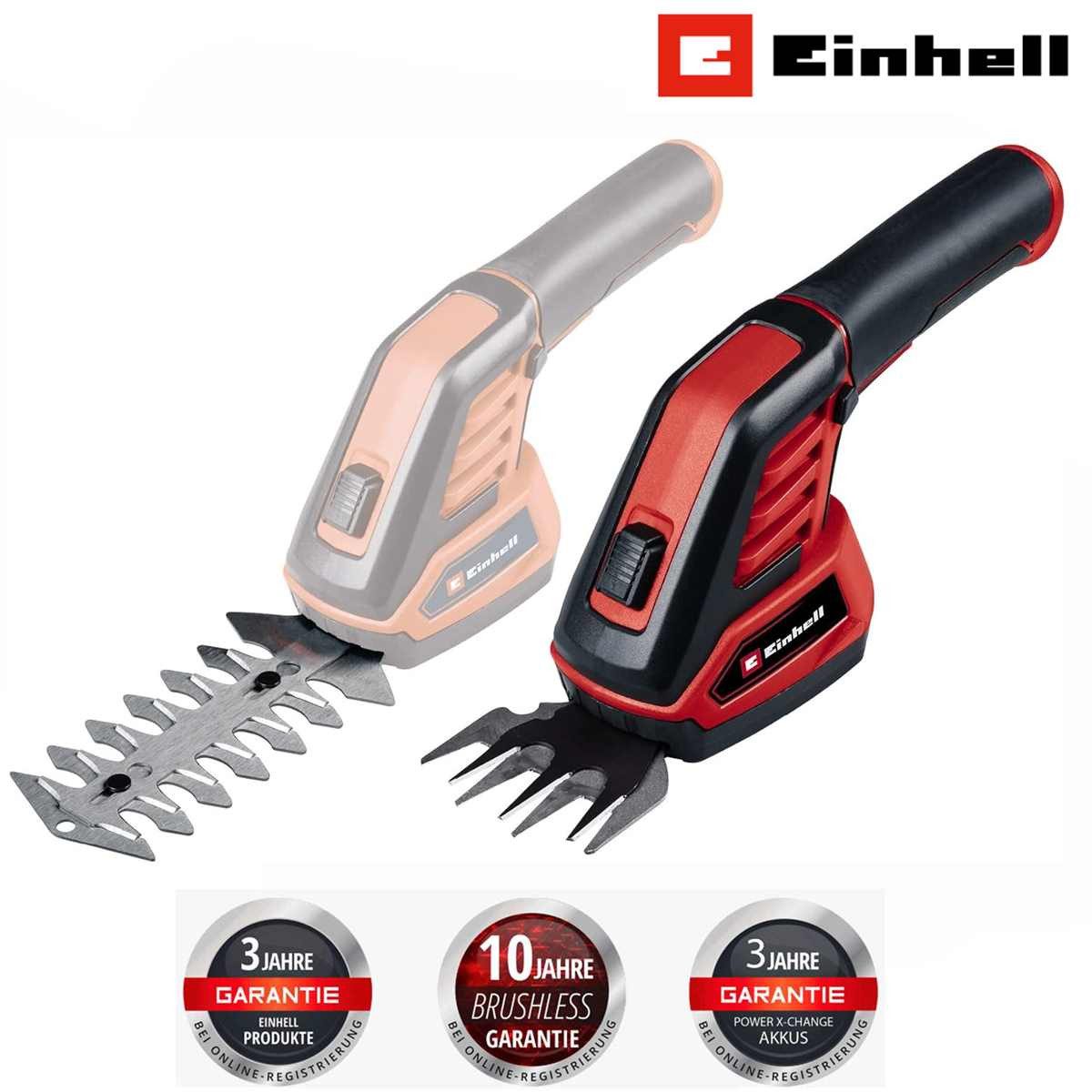 Einhell Akku-Gras- und Strauchscherenset Strauchschere GC-CG 3,6/70 Li WT (3,6 V, 2,0 Ah Li-Ion Akku