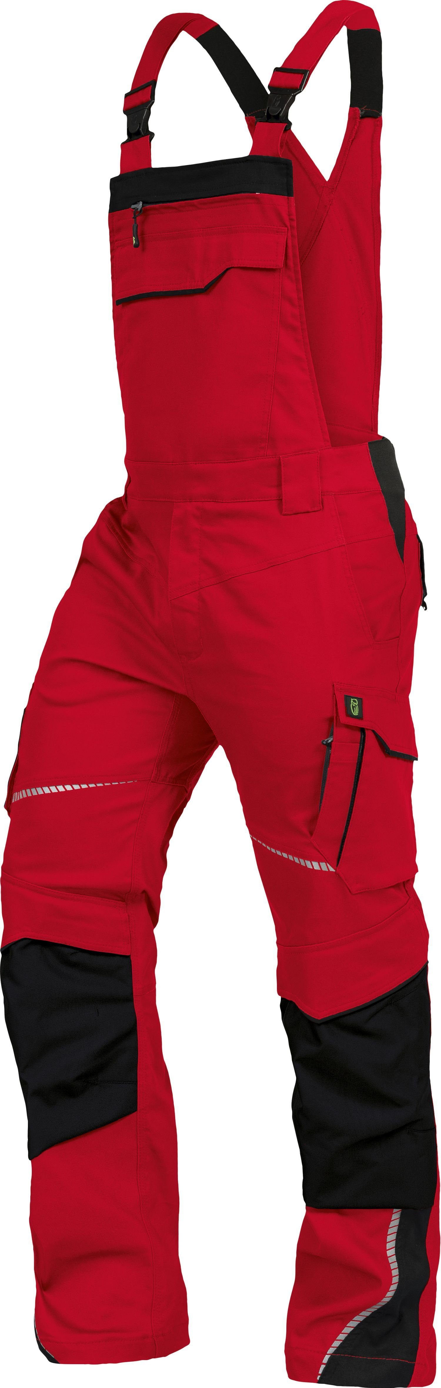 Leibwächter Arbeitslatzhose Herren Flex-Line Latzhose rot/schwarz