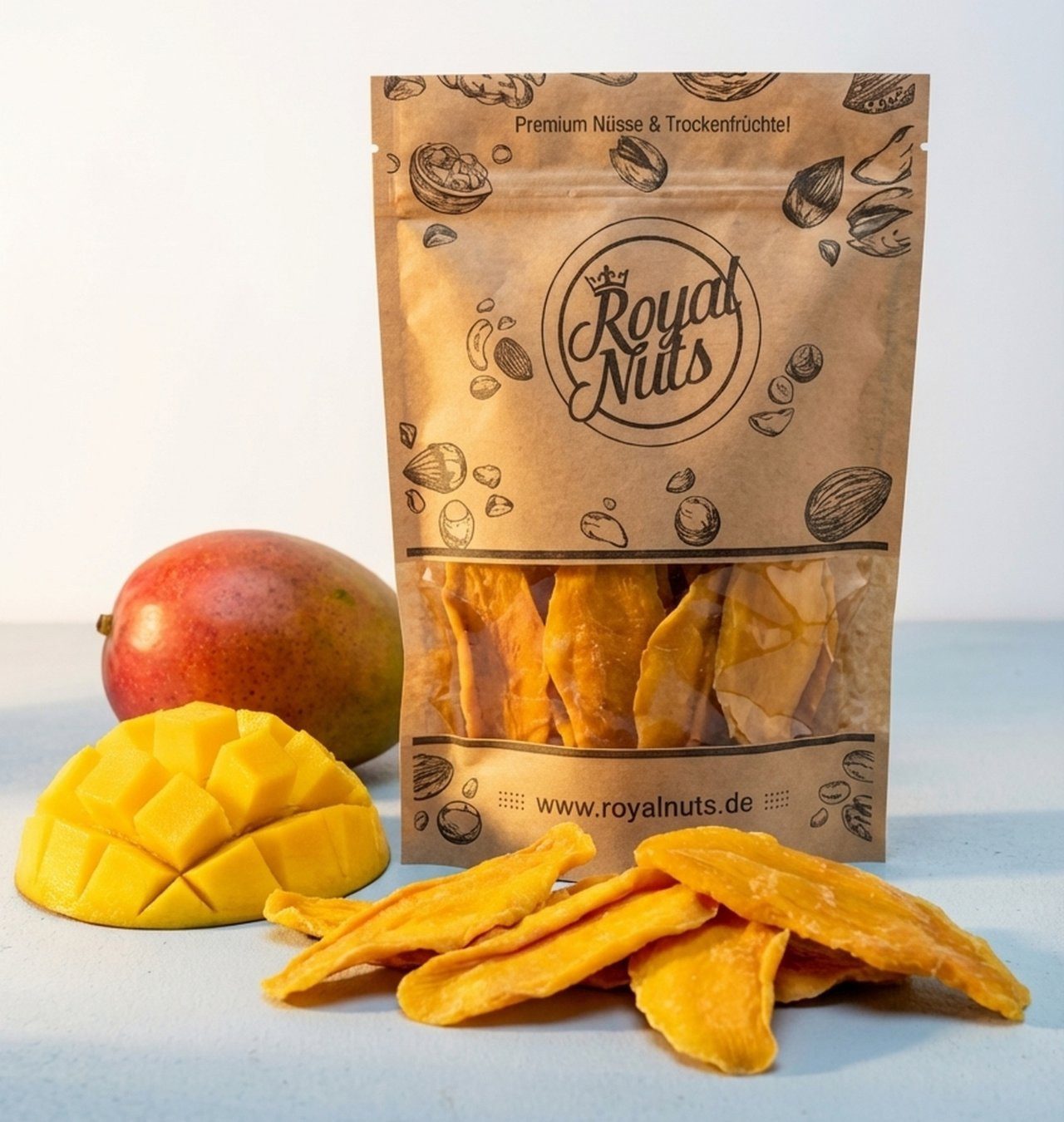 Royalnuts Genuss GmbH Trockenfrüchte 500g Getrocknete Mango in eigenem Saft, Royalnuts