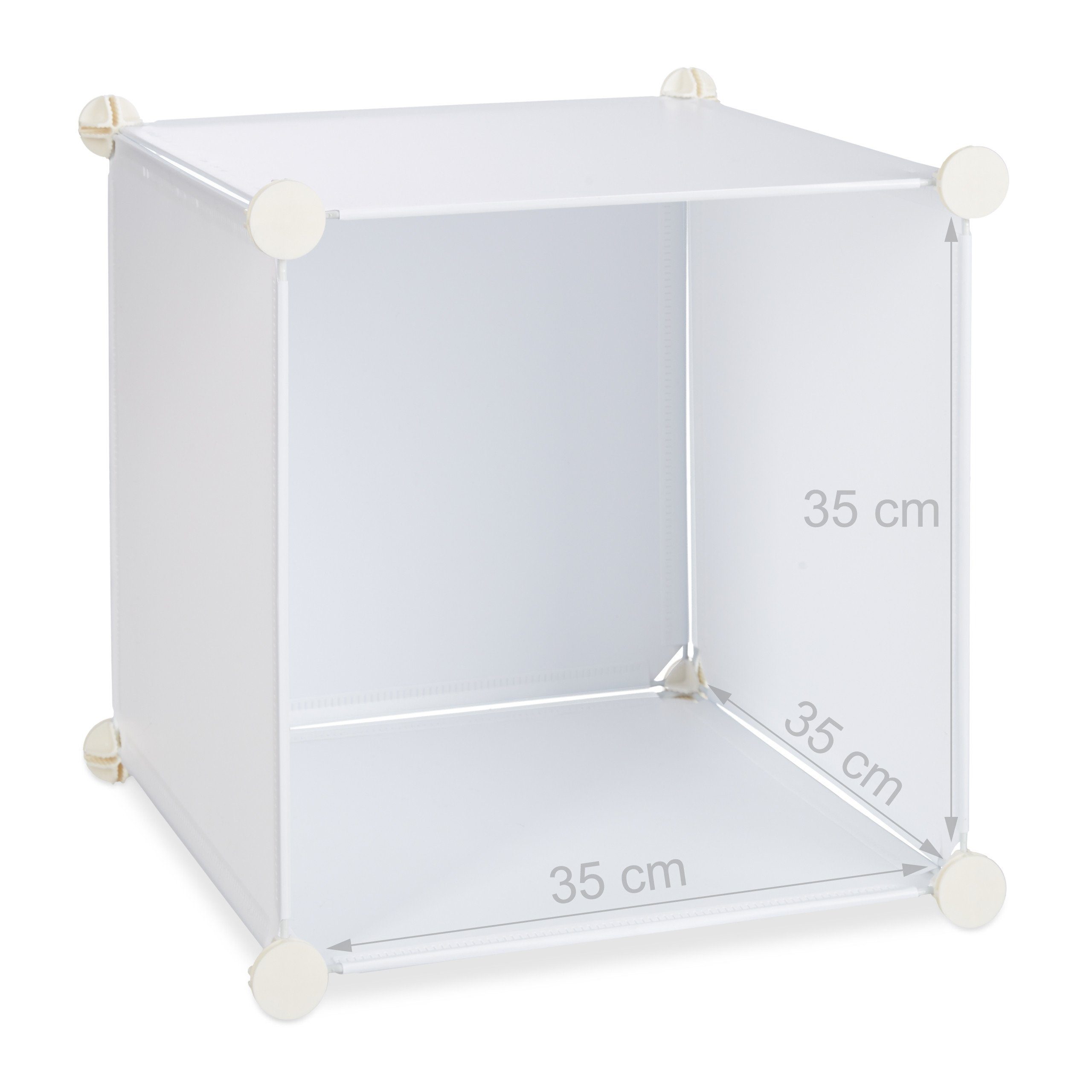 relaxdays Kleiderschrank Stecksystem 14 Fächer (137-St) weiß – Bild 5 von 5