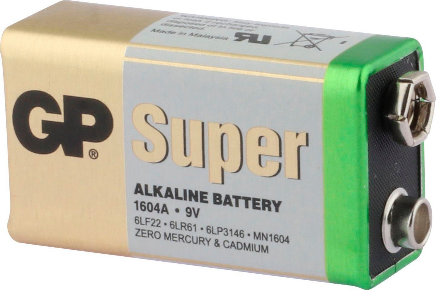 GP Batteries 1 Super 9V 1 (9 V, Alkaline Batterie, St) Stück