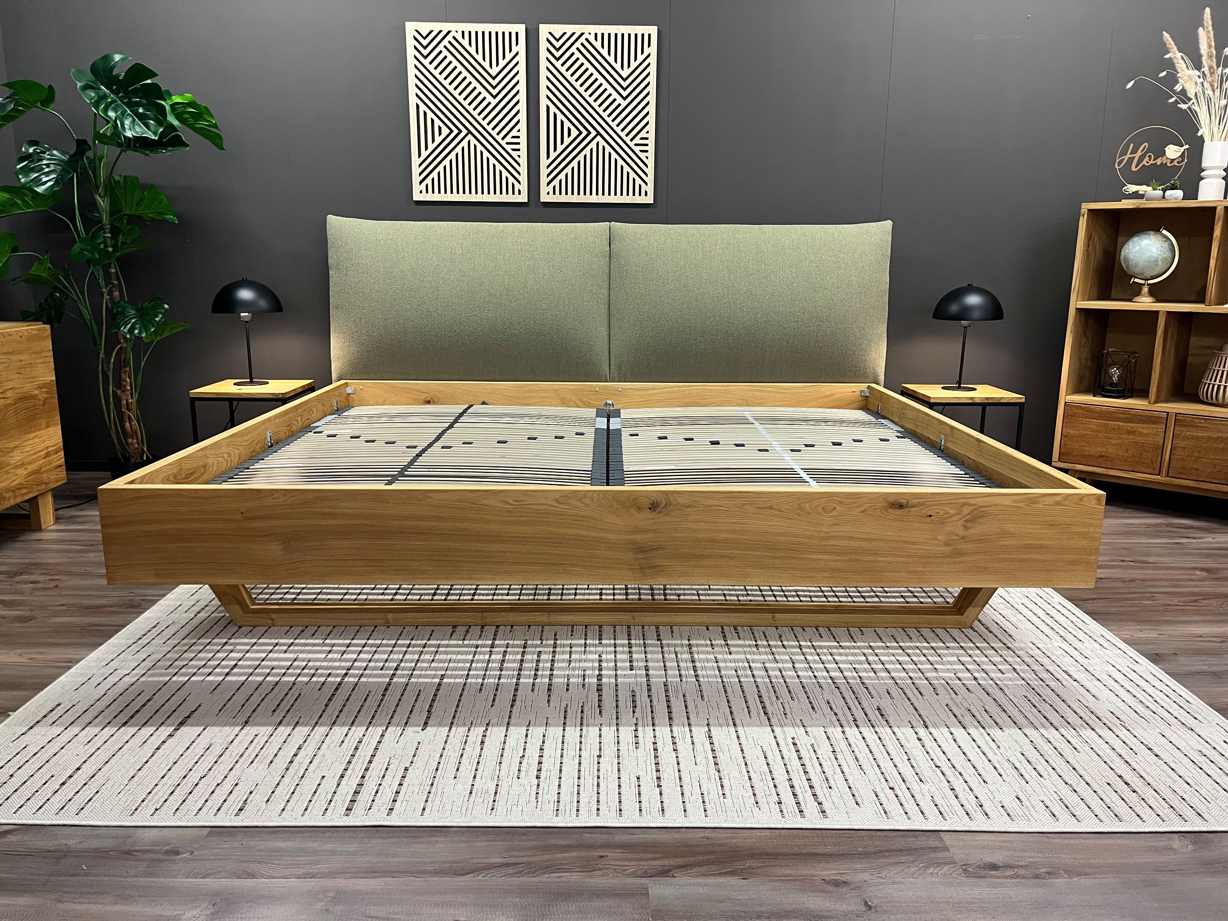 Möbel Specht Massivholzbett Family Relax (Familienbett, bis zu einer Liegefläche von 400x220cm), Eiche massiv + Polsterkopfteil