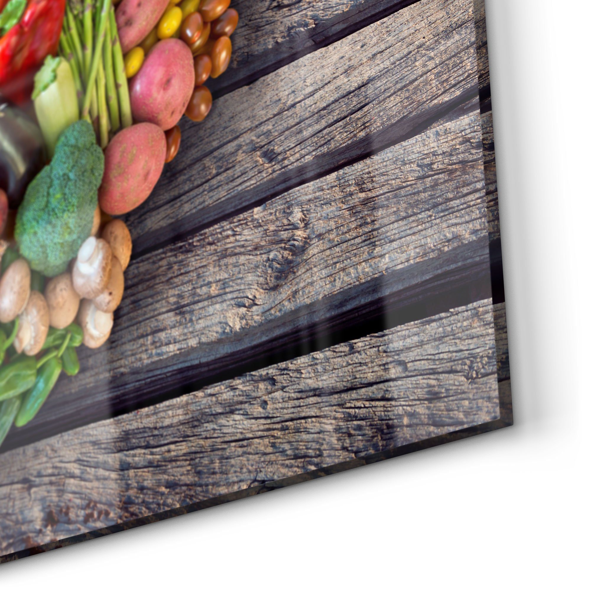 Herdblende Herz', DEQORI Glas Spritzschutz 'Vegetarisches Küchenrückwand Badrückwand