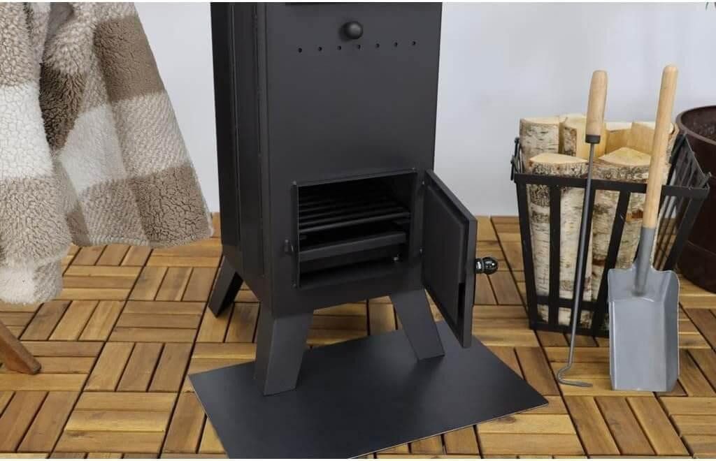 Magnus wood-burning stove with fireclay bricks GT7PR black, suitable for workshops, 7.50 kW, lined with fireclay bricks, PN-EN 13240:2008 / BImSchV2